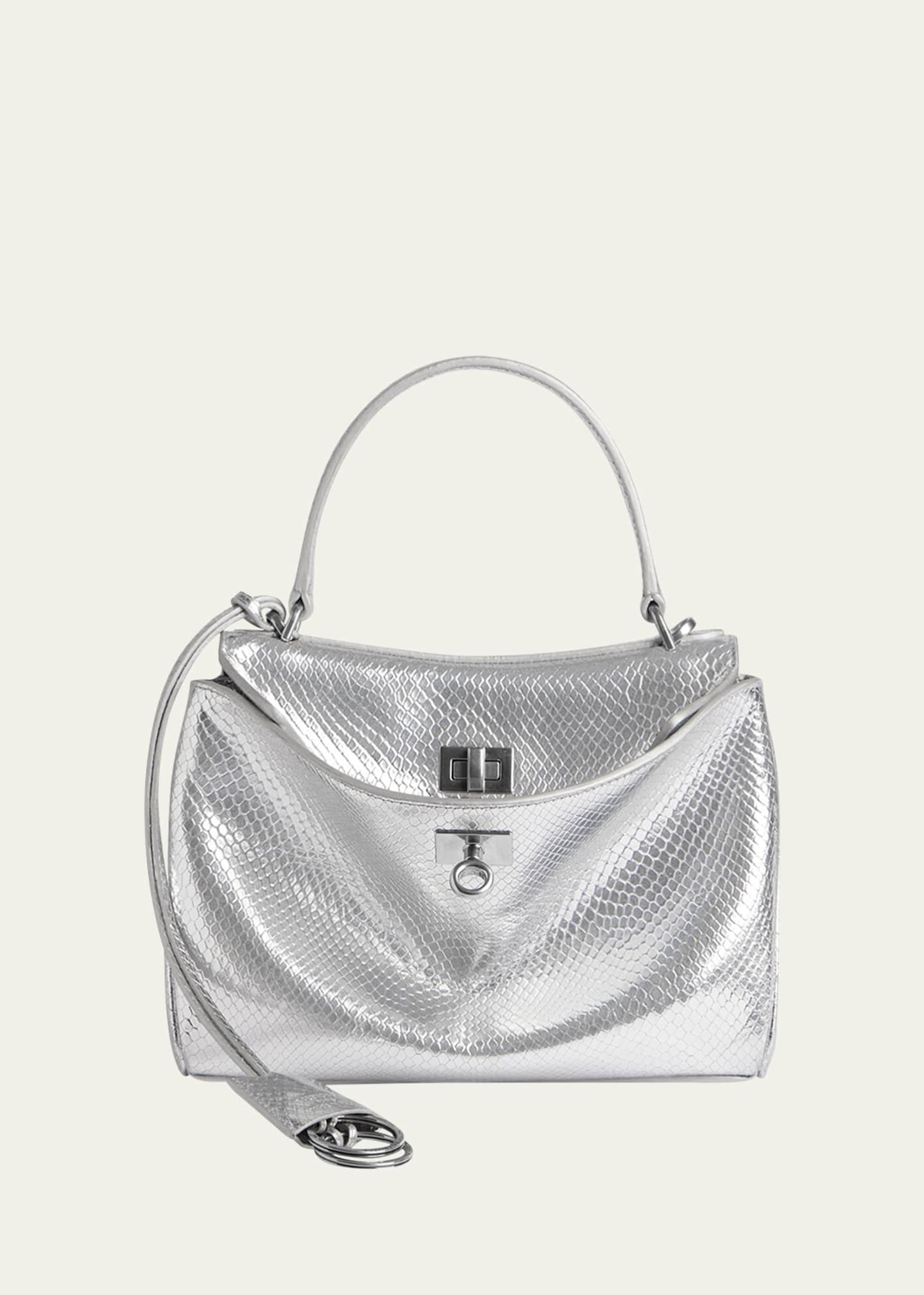 Balenciaga Rodeo Mini Python-Embossed Leather Crossbody Bag Image 1 of 6