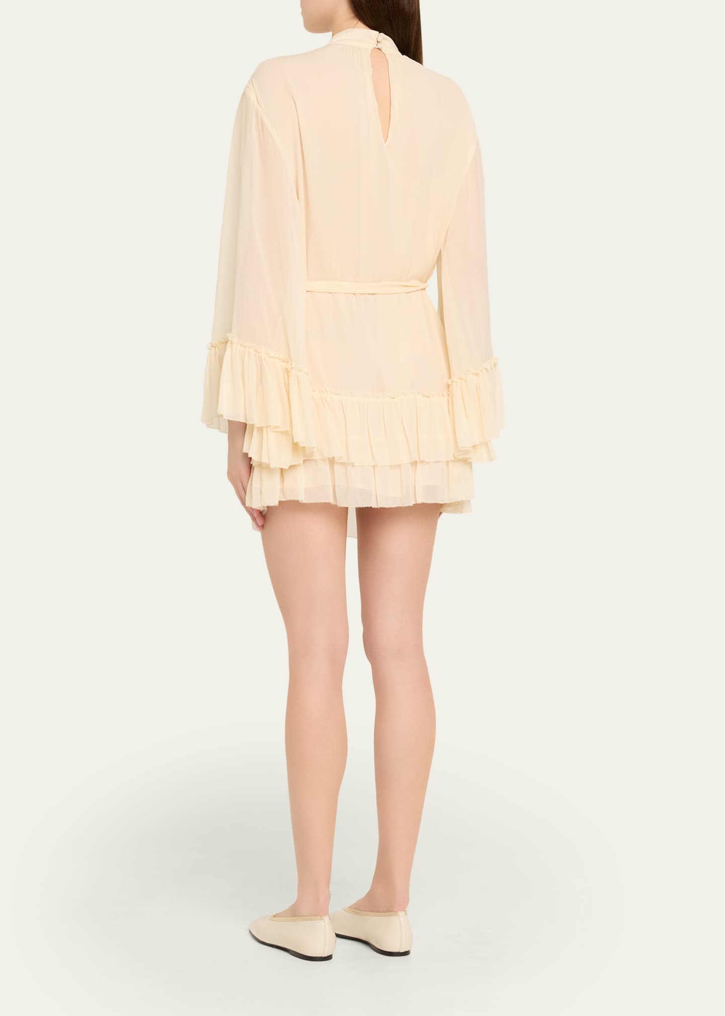 Claudia Silk Chiffon Ruffle Tiered Mini Dress