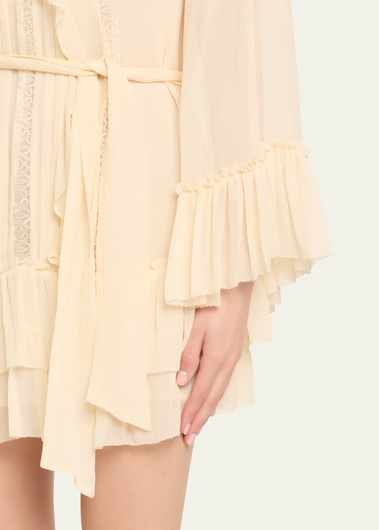 Claudia Silk Chiffon Ruffle Tiered Mini Dress