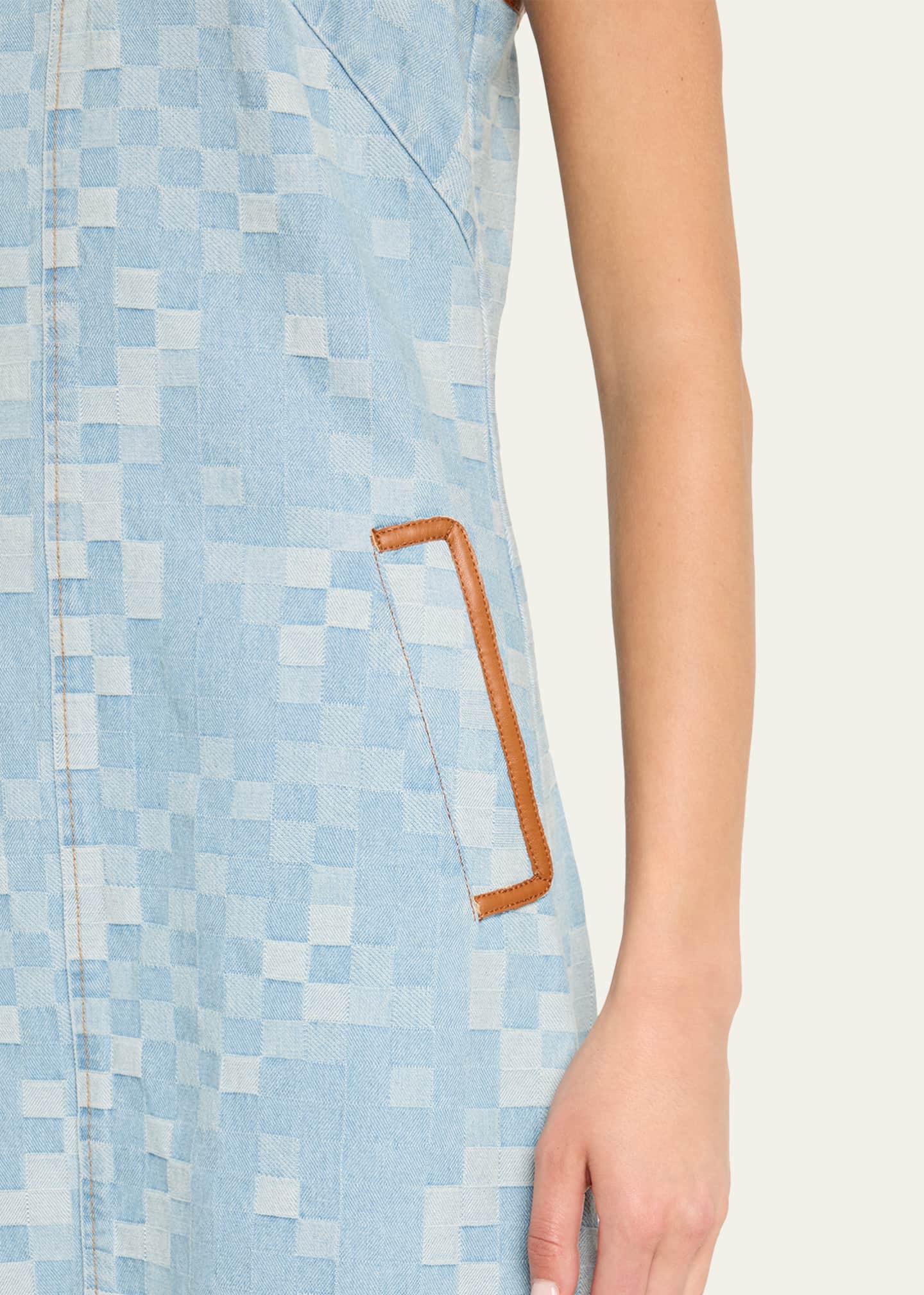 Ramy Brook Luna Checkered Denim Midi Dress in Checkered Denim - 8