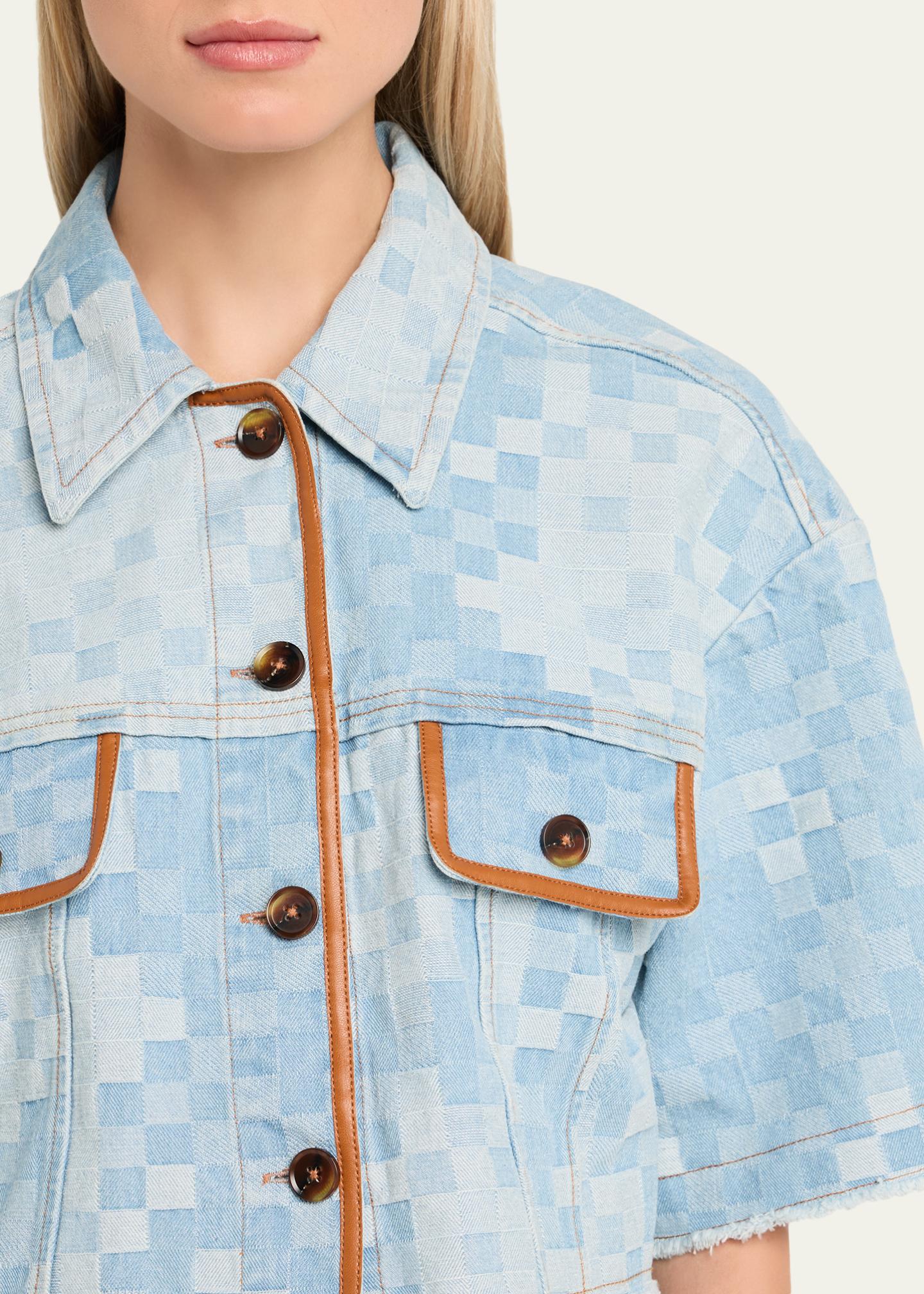Ramy Brook Melanie Checekered Denim Jacket - Bergdorf Goodman