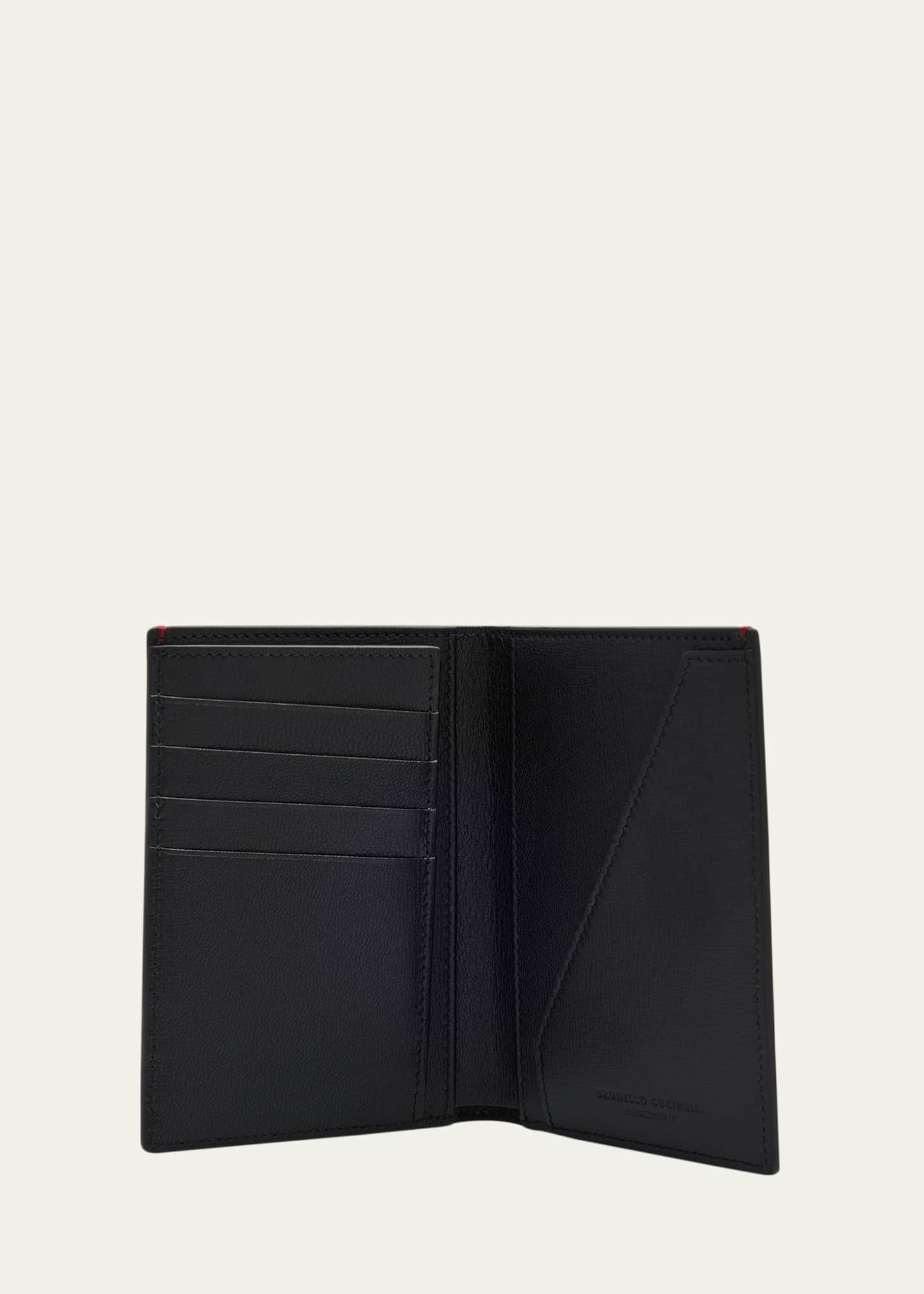 Brunello Cucinelli Men's Bifold Leather Card Holder Image 2 of 2