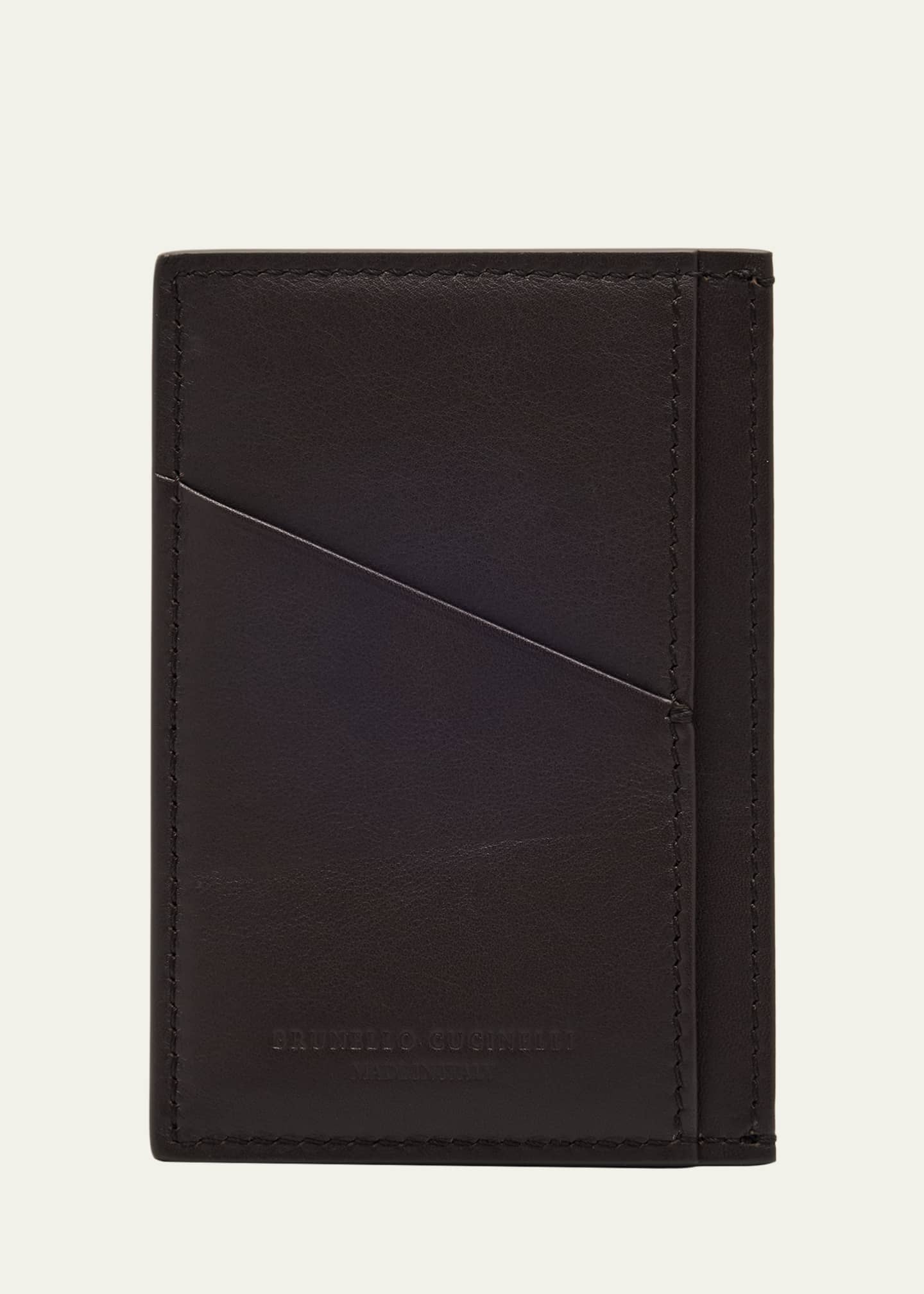 Brunello Cucinelli Men's Leather Card Holder - Bergdorf Goodman