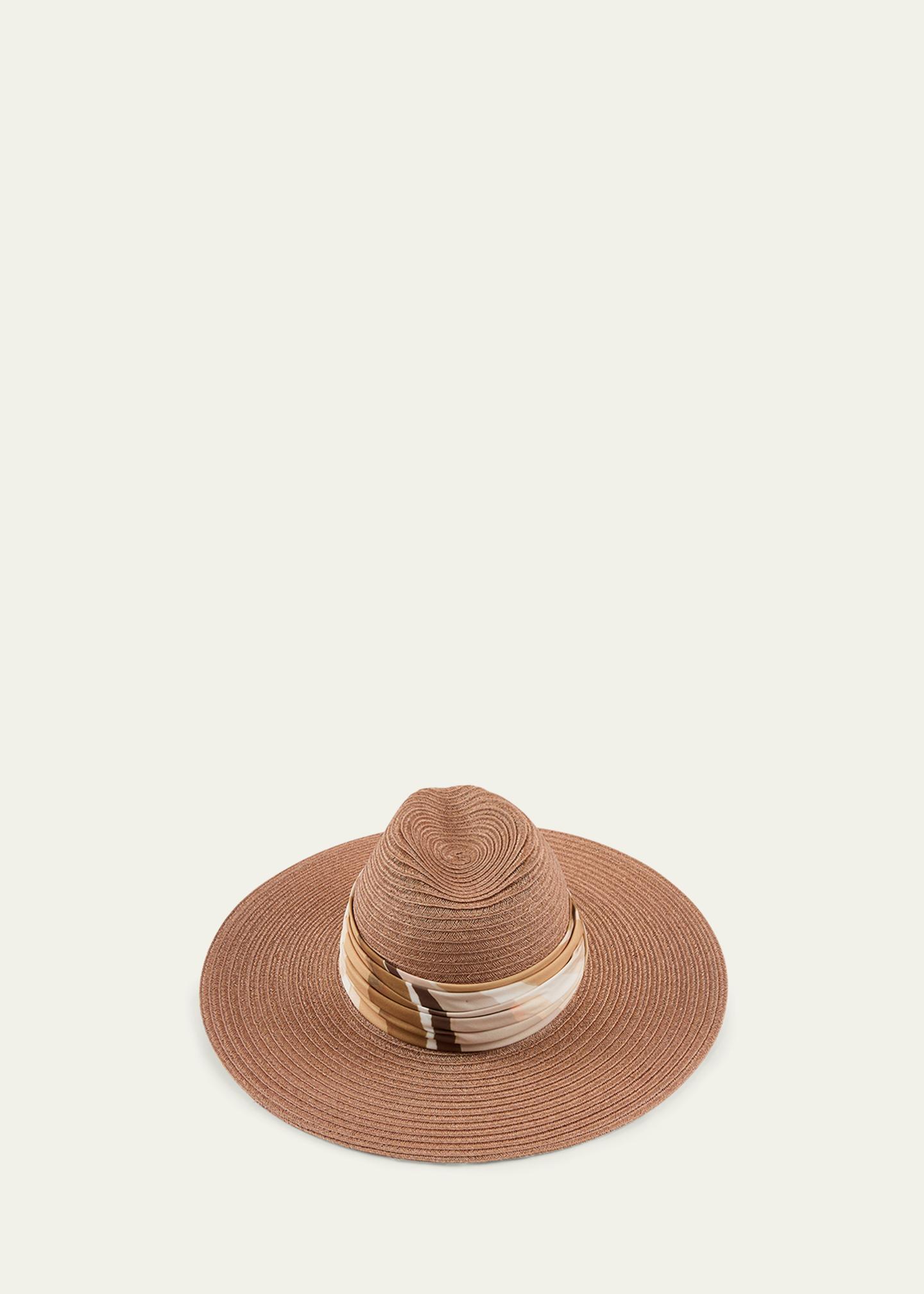 Eugenia Kim Fedora Hat Eugenia Kim Lillian Woven Fedora Hat w/ Scarf Band | Neiman  main image 4