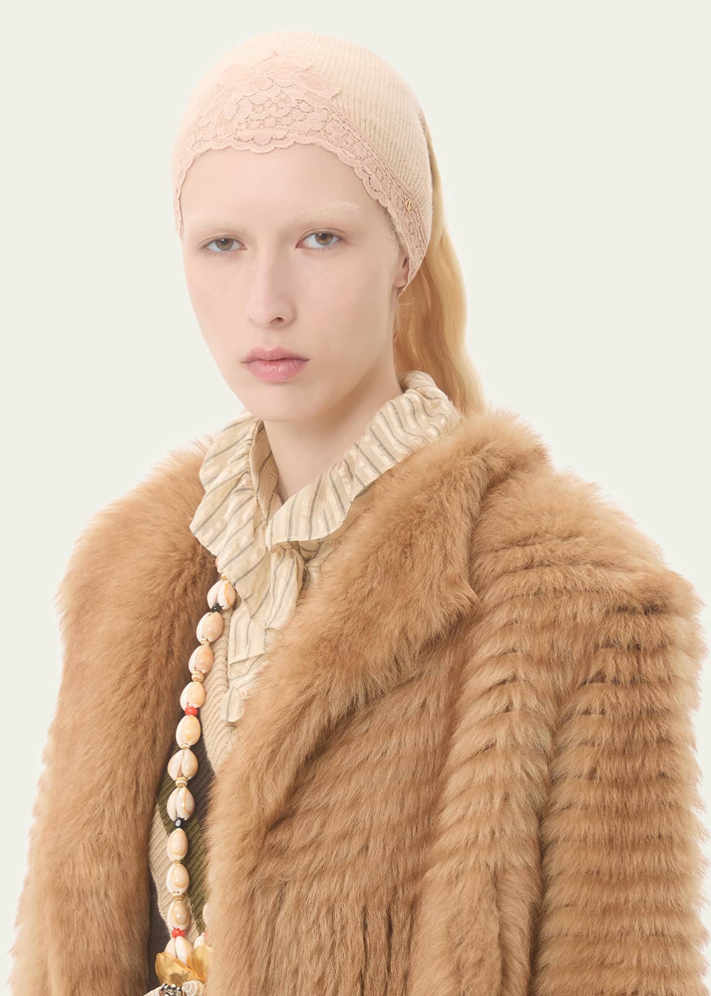 Valentino Garavani VLogo Signature Cashmere & Lace Headband