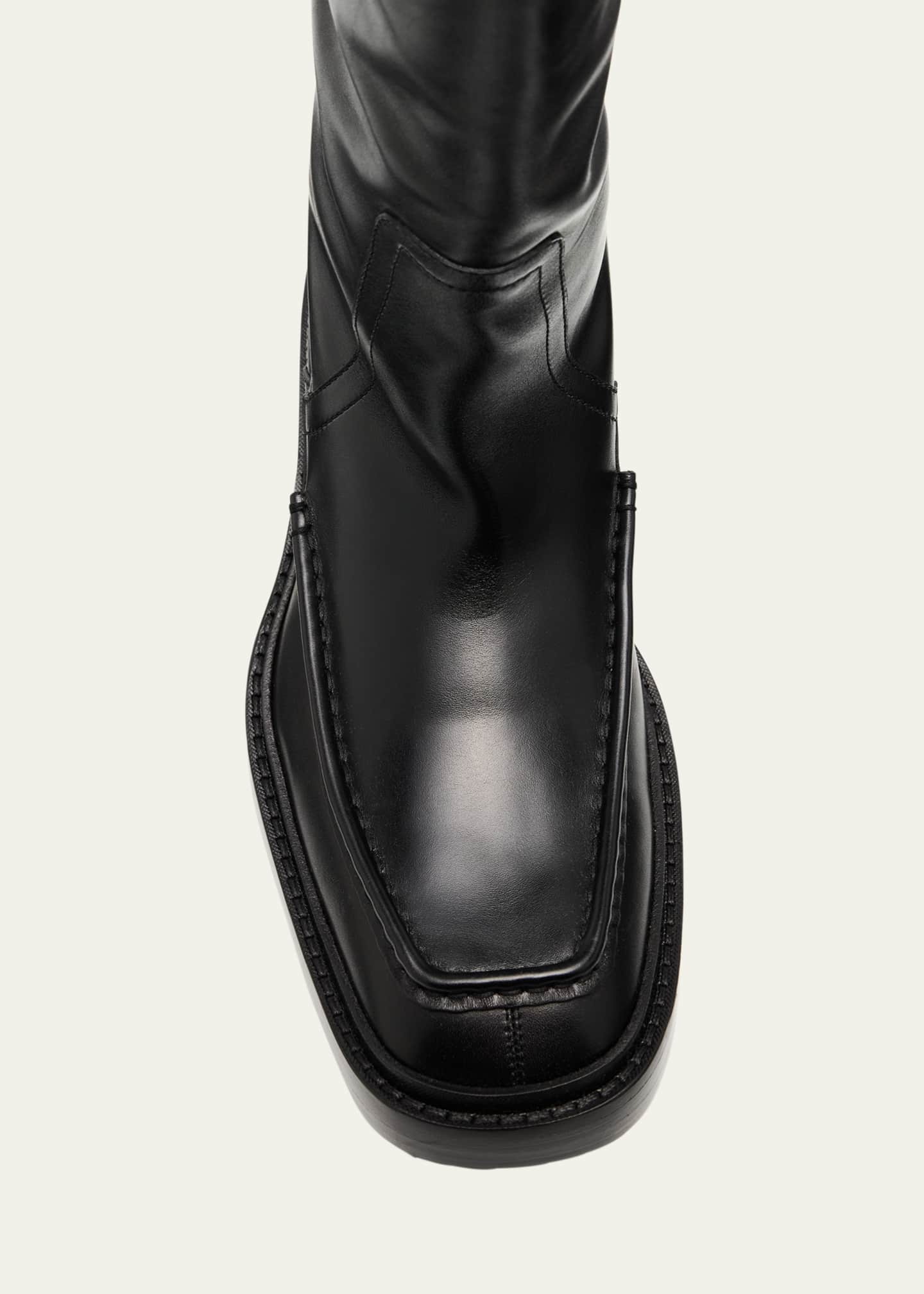 Saint Laurent Men's Joe Leather Over-The-Knee Boots - Bergdorf Goodman