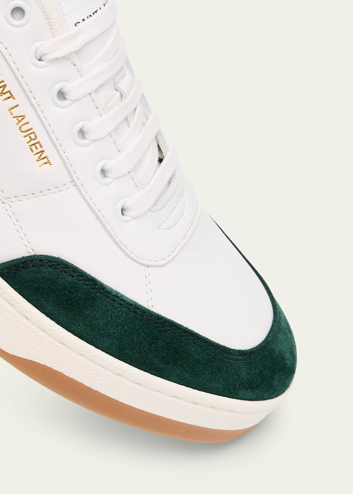 Saint Laurent Men's SL61 Leather and Suede Low-Top Sneakers Image 3 of 4