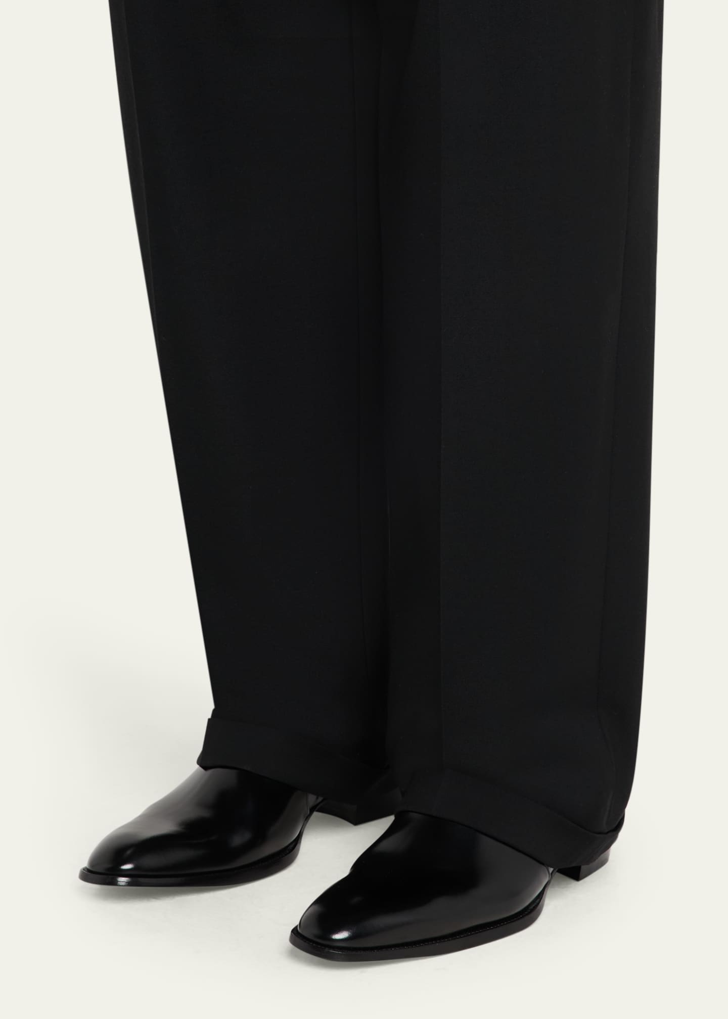 Saint Laurent Men's Roman 35 Leather Side-Zip Ankle Boots