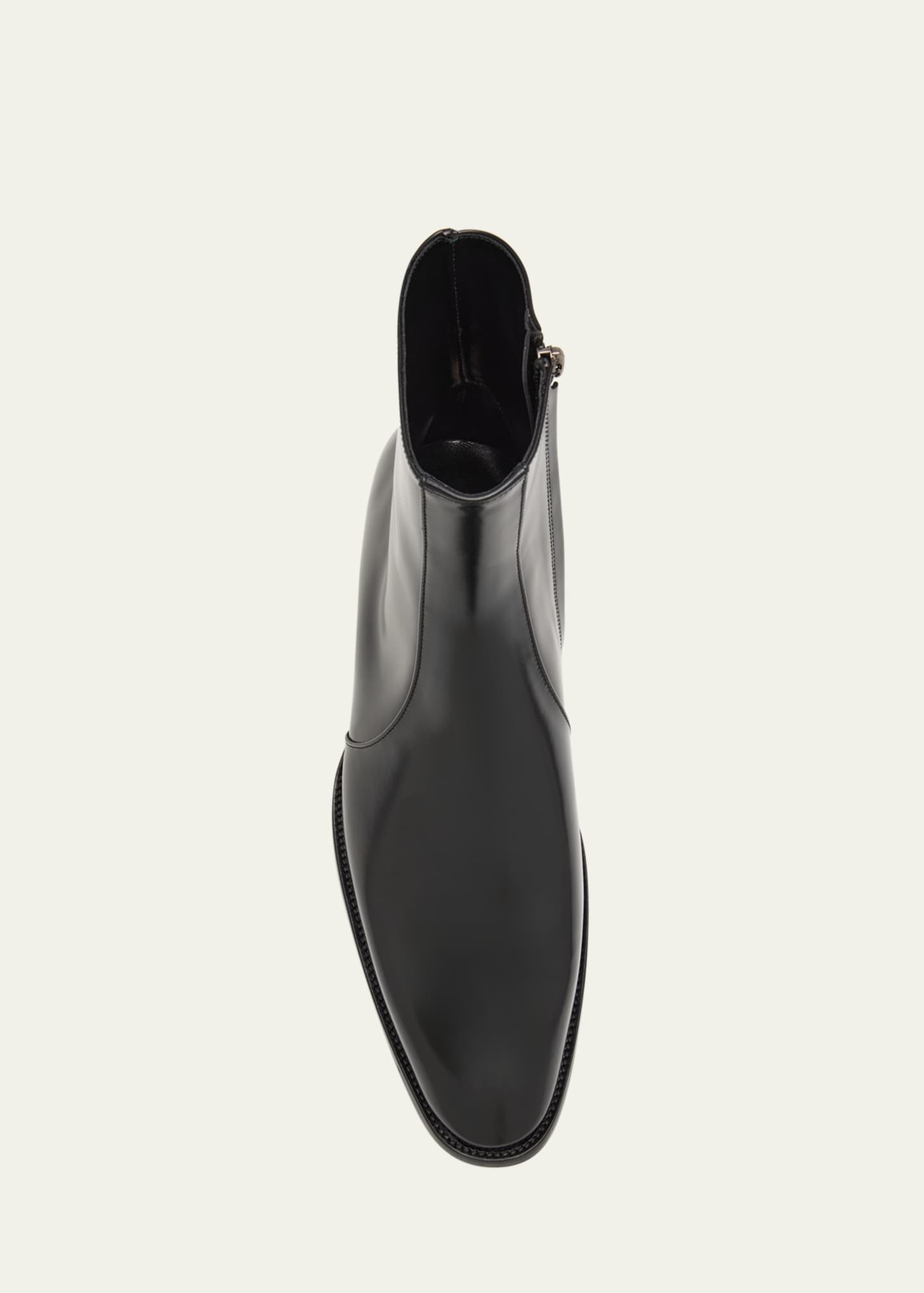 Saint Laurent Men's Roman 35 Leather Side-Zip Ankle Boots