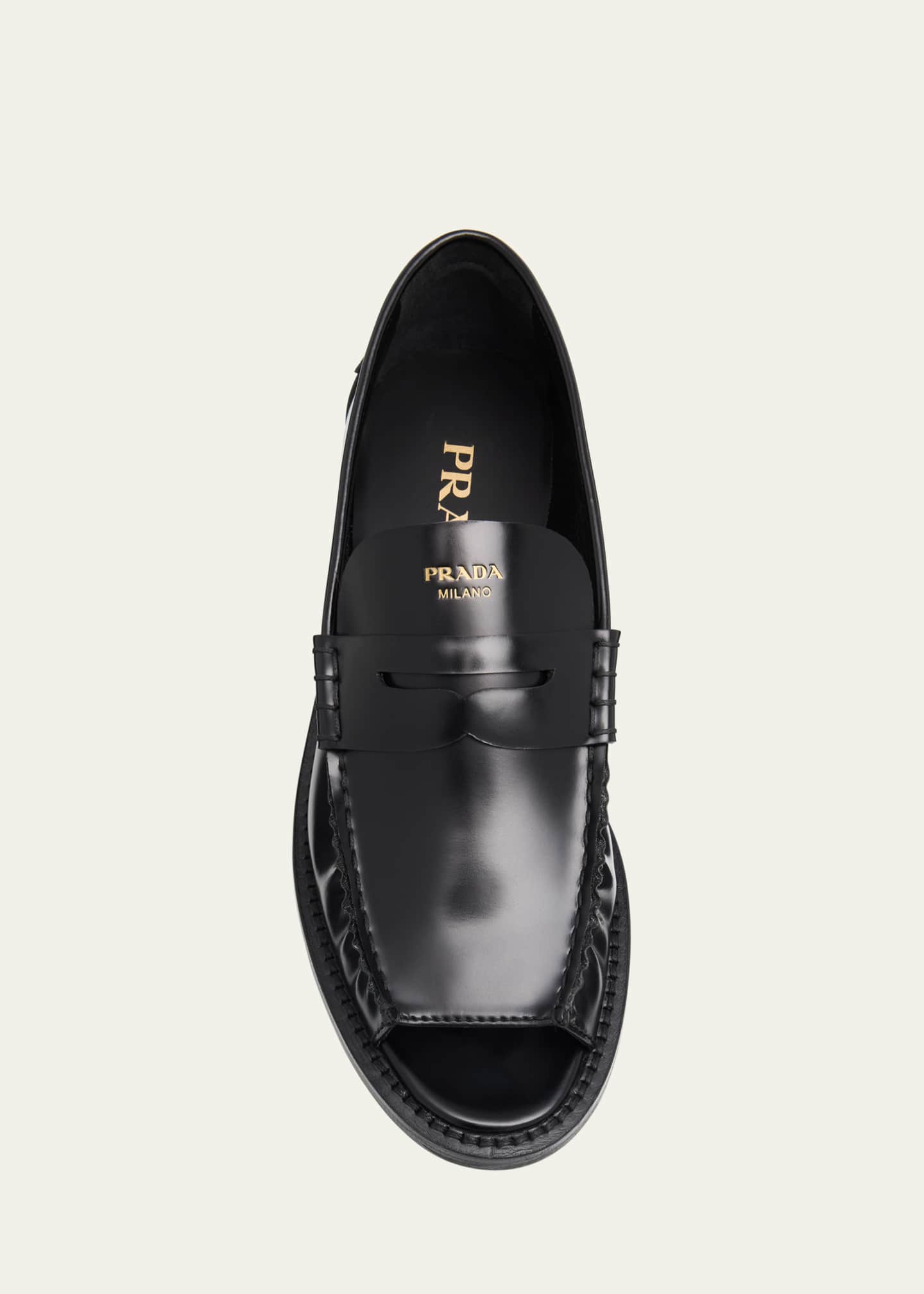 Leather Ruched Cutout Loafers