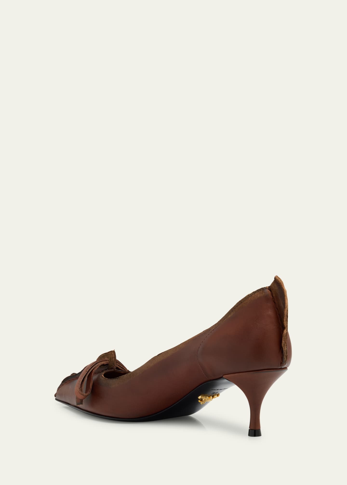 Prada Distressed Leather Pointed-Toe Pumps - Bergdorf Goodman