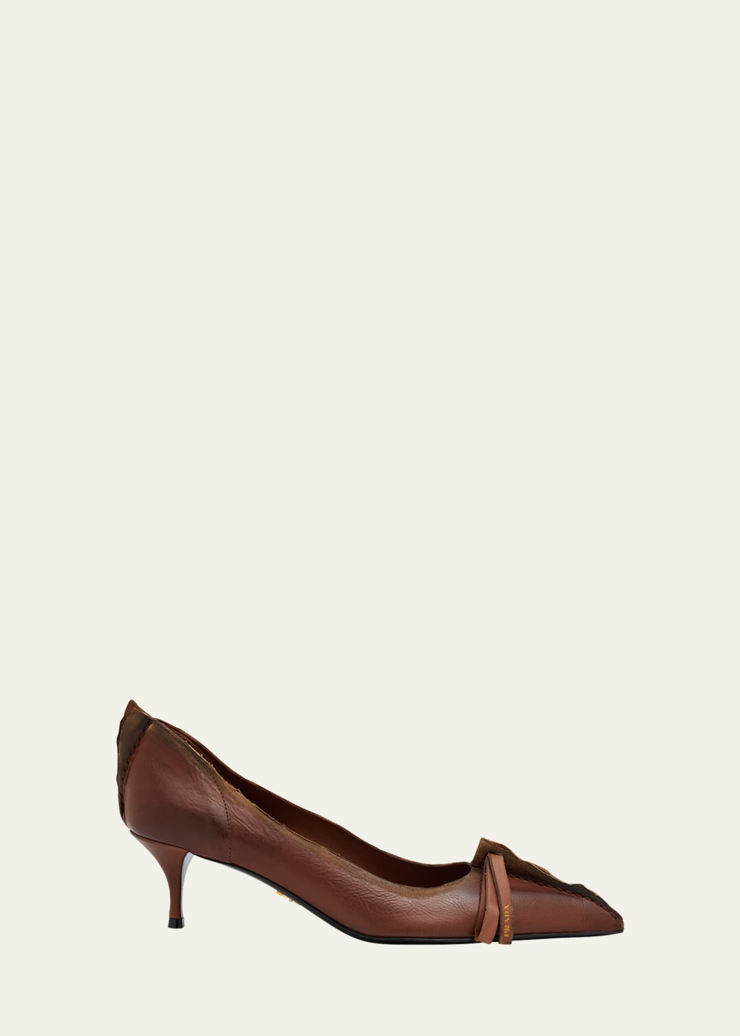 Prada Distressed Leather Pointed-Toe Pumps - Bergdorf Goodman