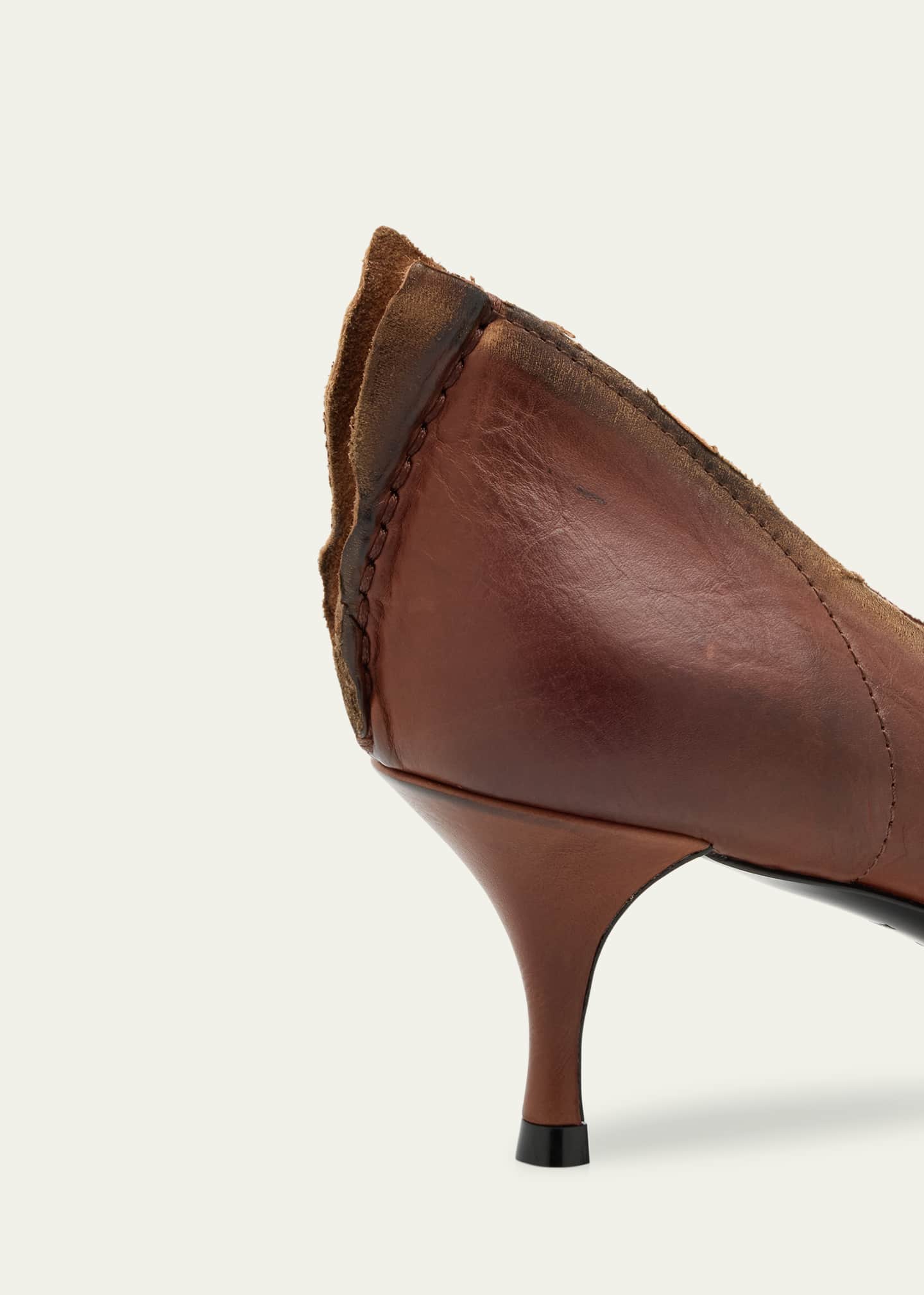 Prada Distressed Leather Pointed-Toe Pumps - Bergdorf Goodman