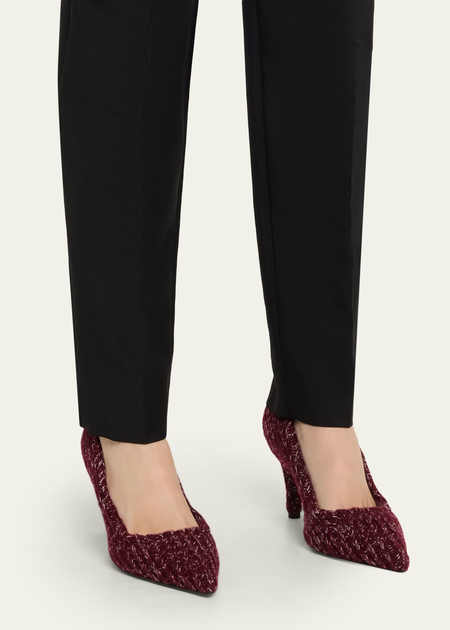 Prada 85mm Knitted Pointed-Toe Pumps - Bergdorf Goodman