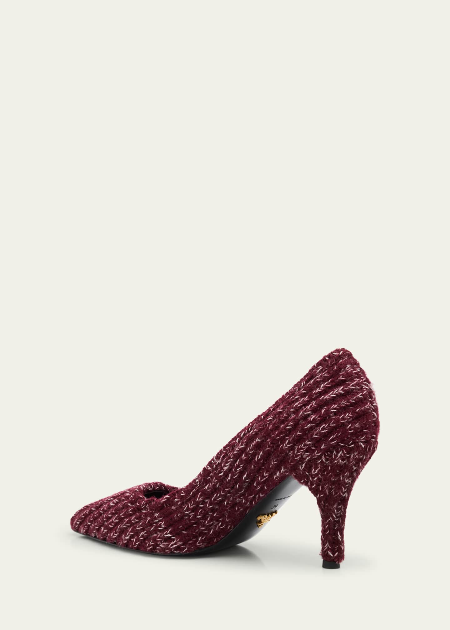 Prada 85mm Knitted Pointed-Toe Pumps - Bergdorf Goodman