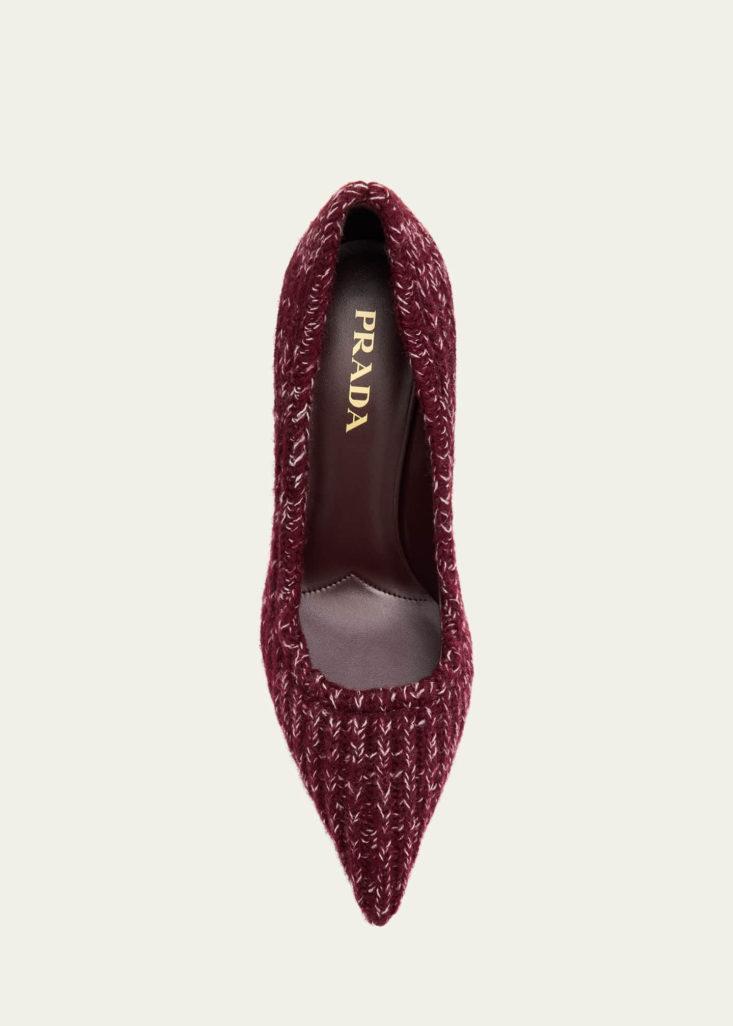 Prada 85mm Knitted Pointed-Toe Pumps - Bergdorf Goodman