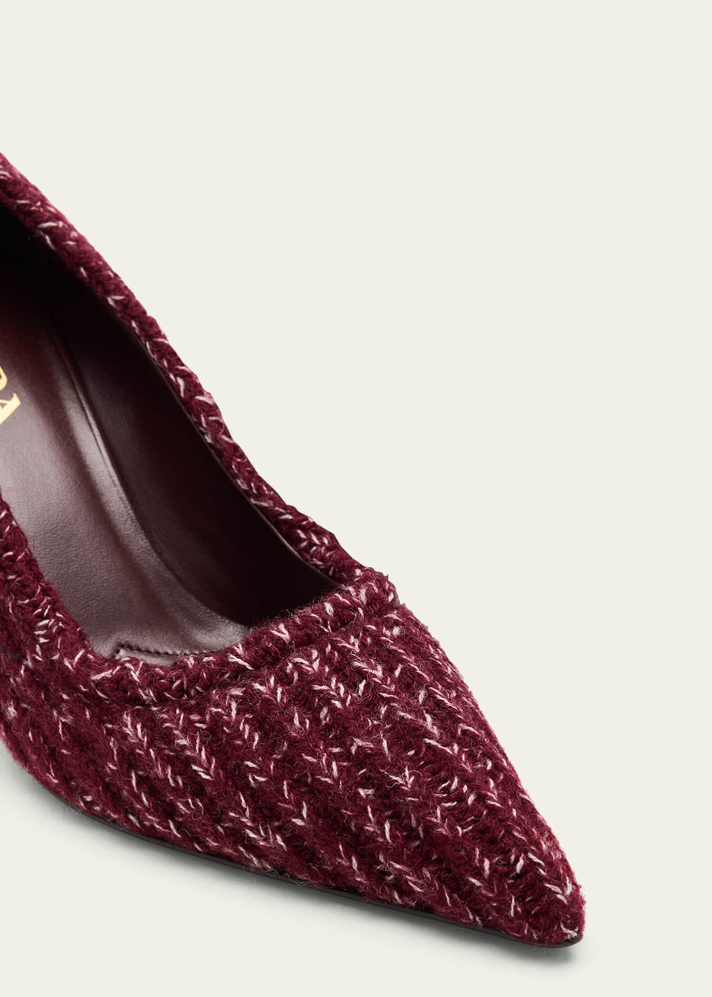 Prada 85mm Knitted Pointed-Toe Pumps - Bergdorf Goodman