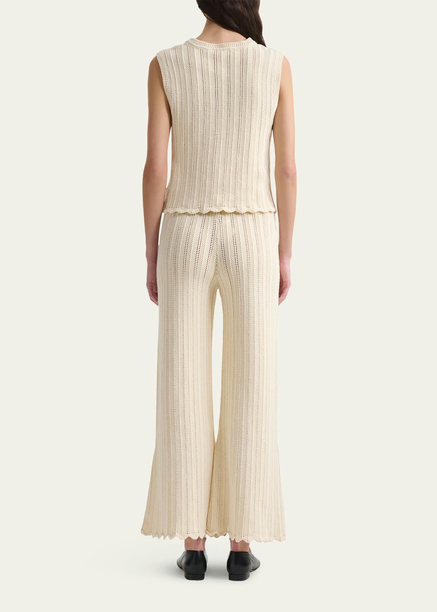 Altuzarra Petey Knit Scalloped Wide-Leg Pants Image 3 of 5