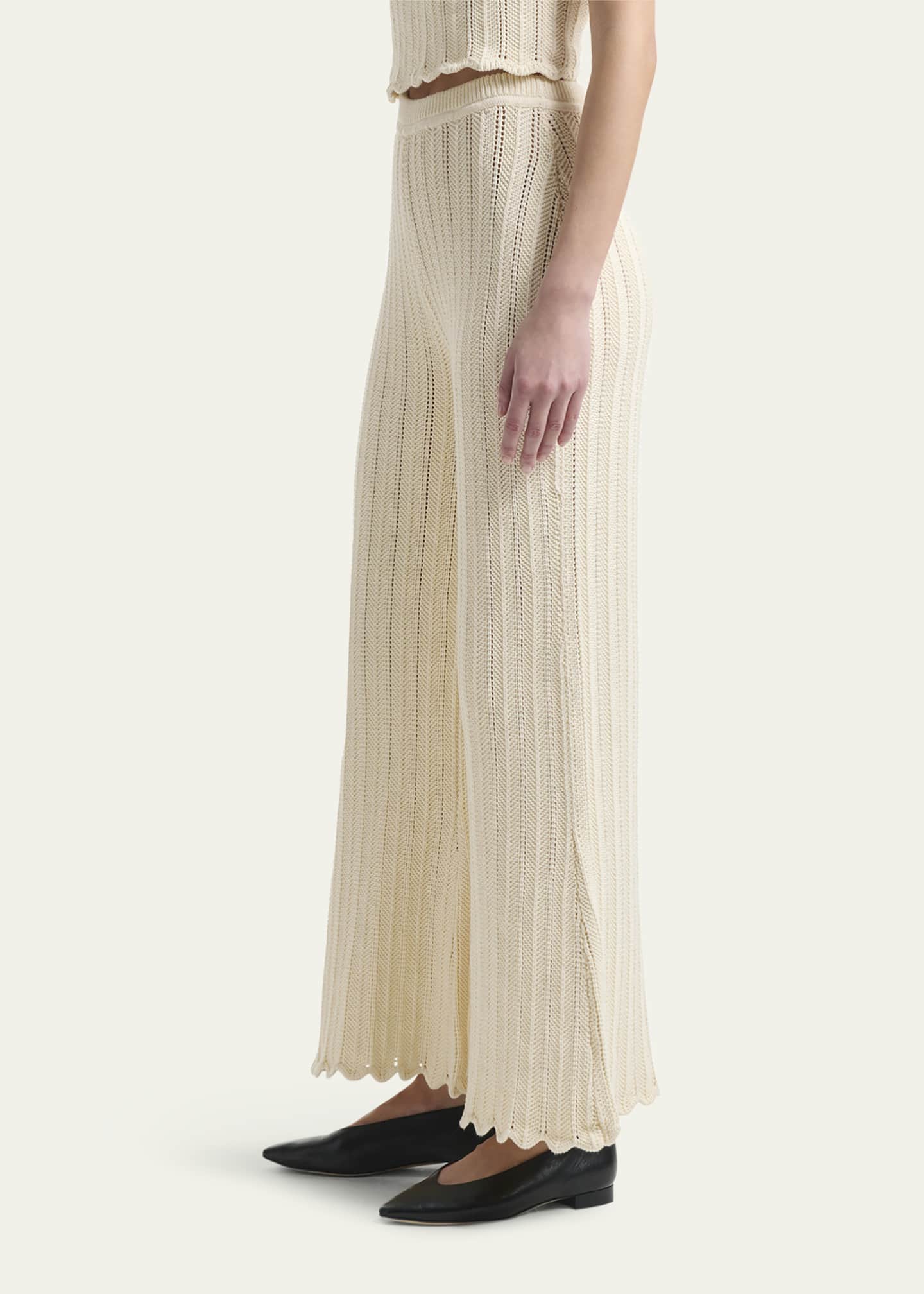 Altuzarra Petey Knit Scalloped Wide-Leg Pants Image 4 of 5