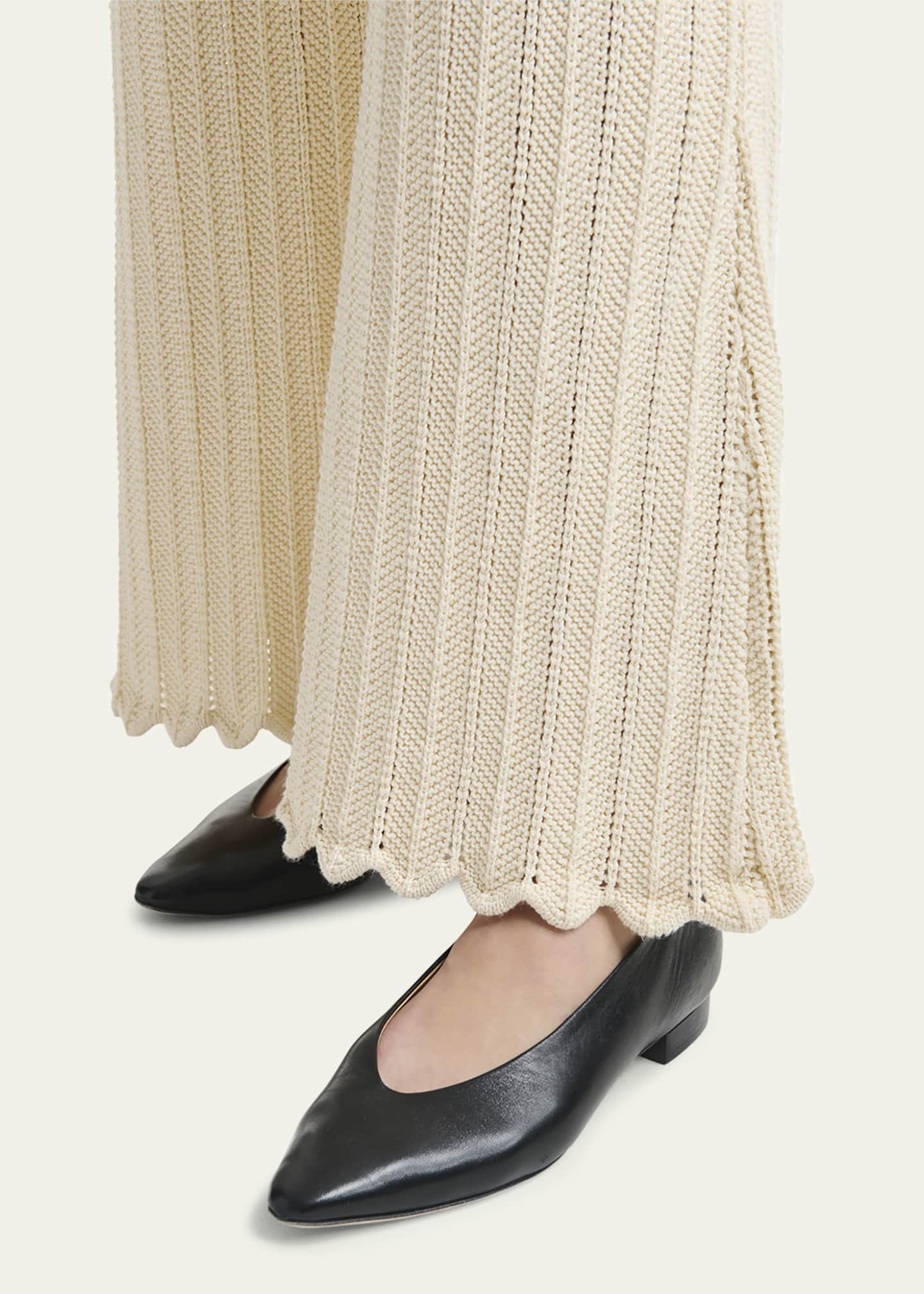 Altuzarra Petey Knit Scalloped Wide-Leg Pants Image 5 of 5