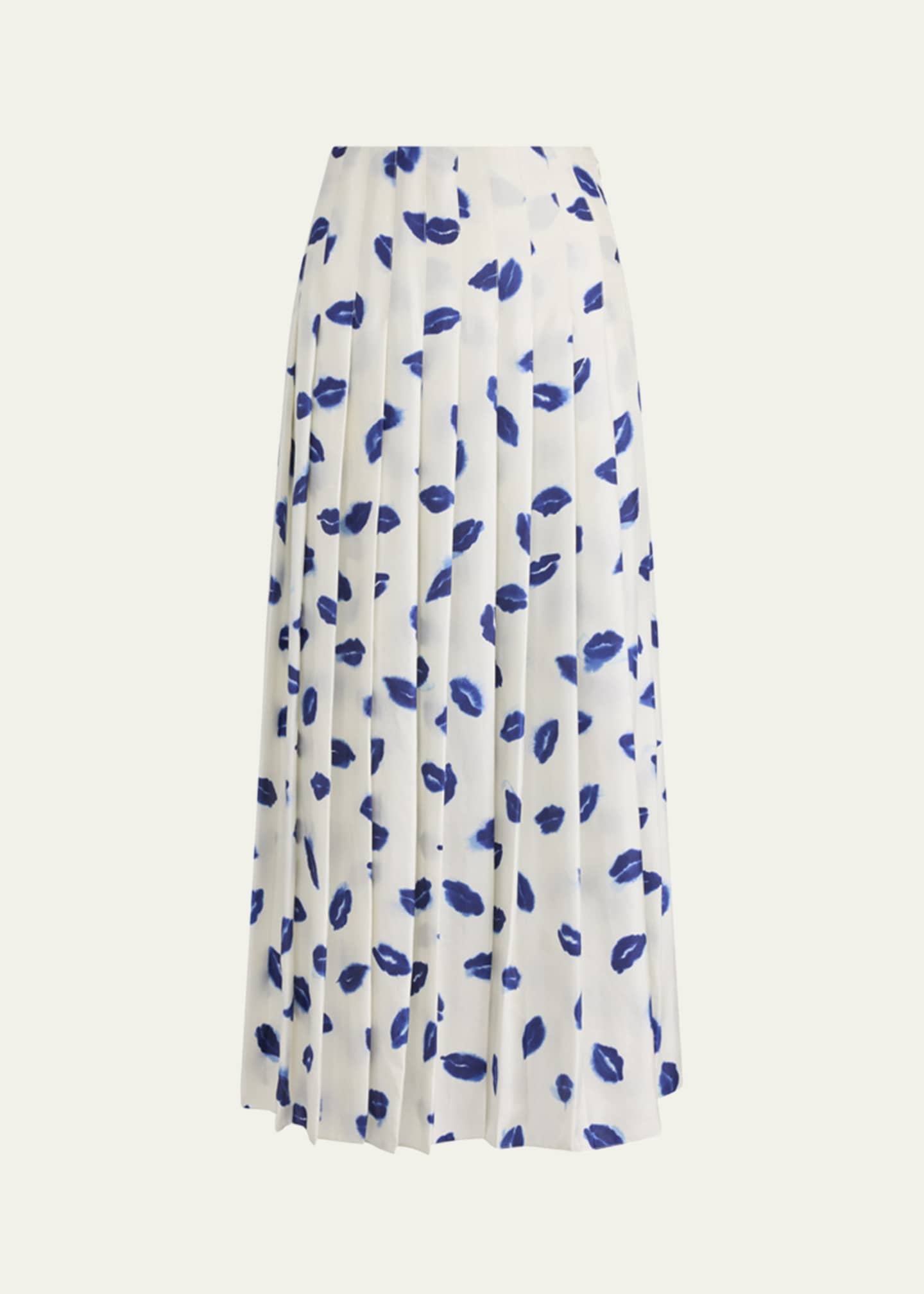 Altuzarra Monti Lip-Print Pleated Maxi Skirt Image 1 of 5