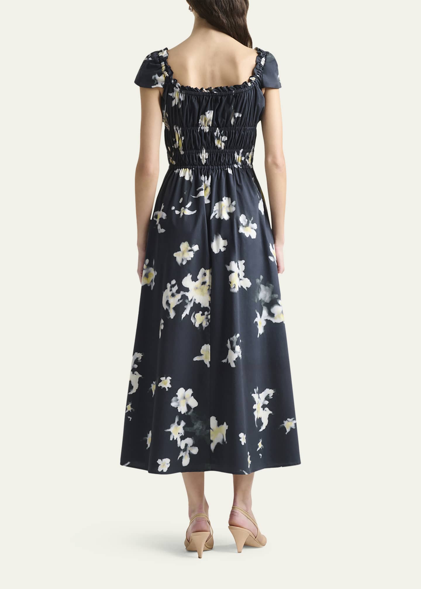 Altuzarra Lily Floral Smocked Midi Dress Image 3 of 5