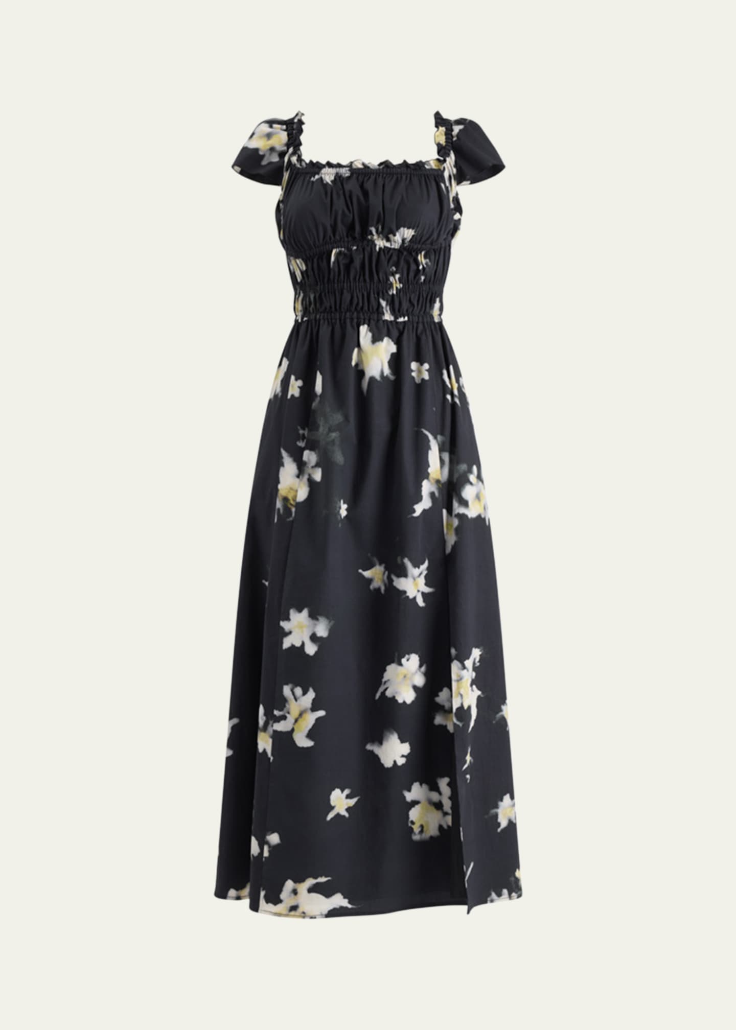 Altuzarra Lily Floral Smocked Midi Dress Image 1 of 5