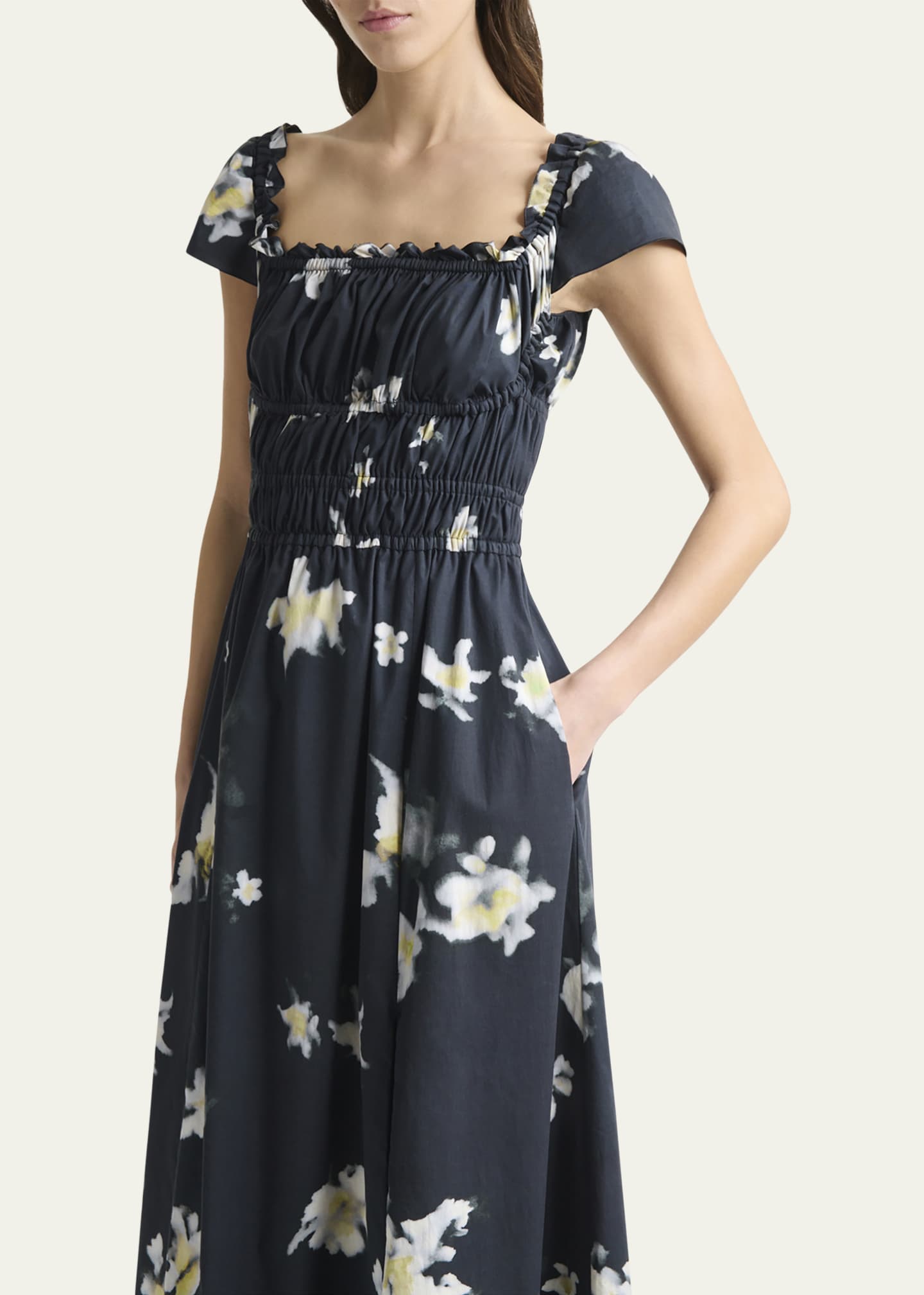 Altuzarra Lily Floral Smocked Midi Dress Image 5 of 5