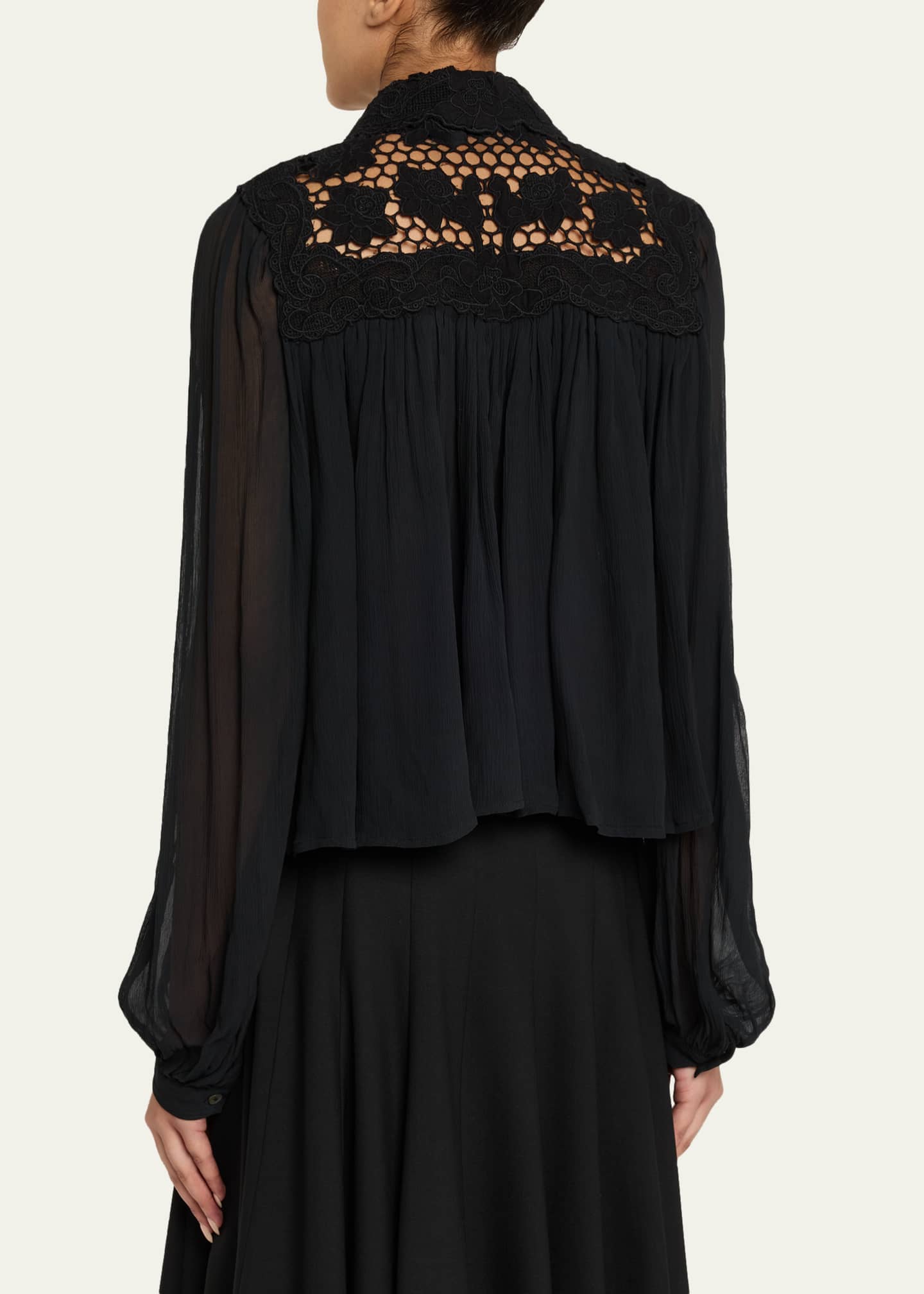 Daphne Long-Sleeve Lace Top
