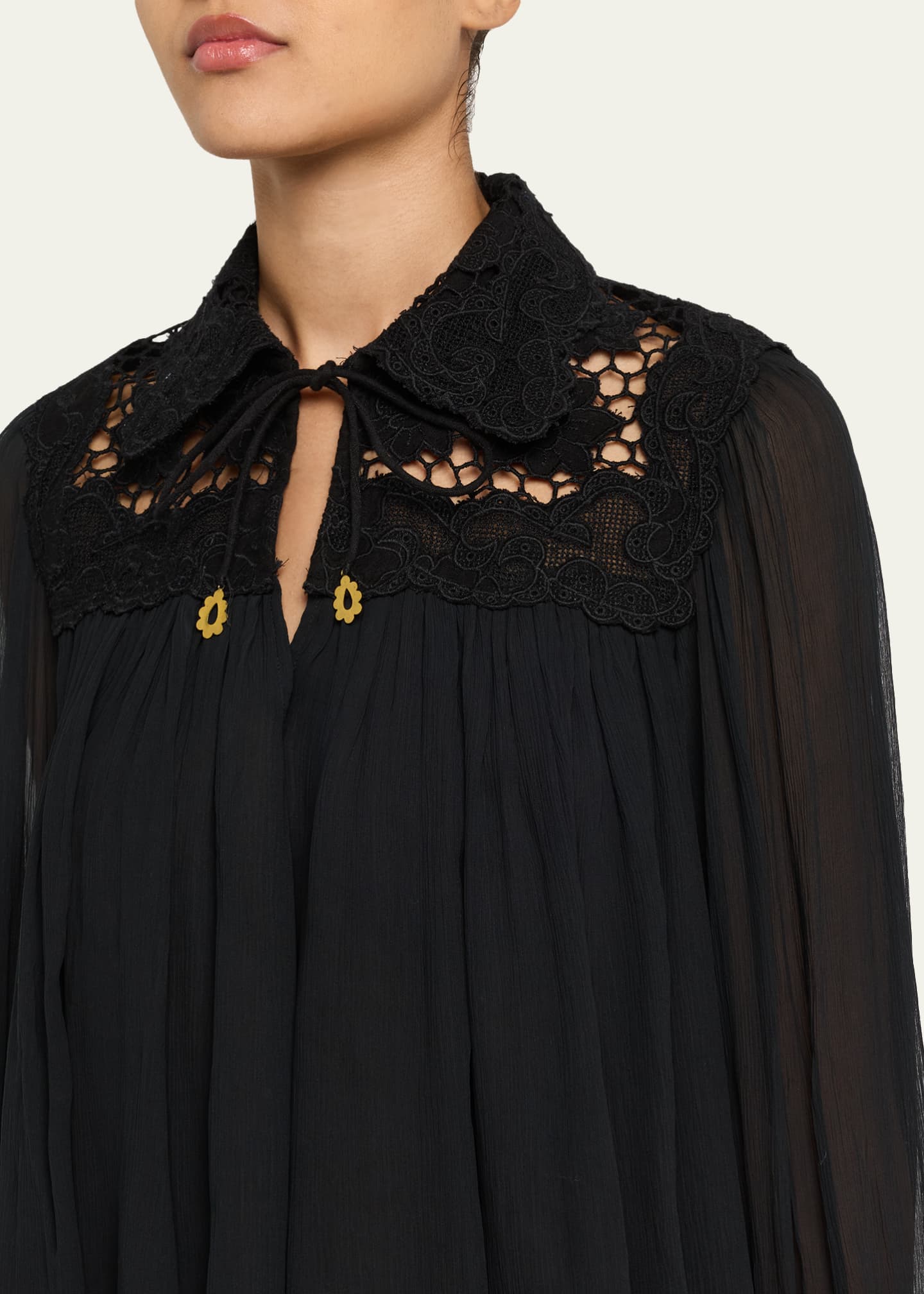 Daphne Long-Sleeve Lace Top