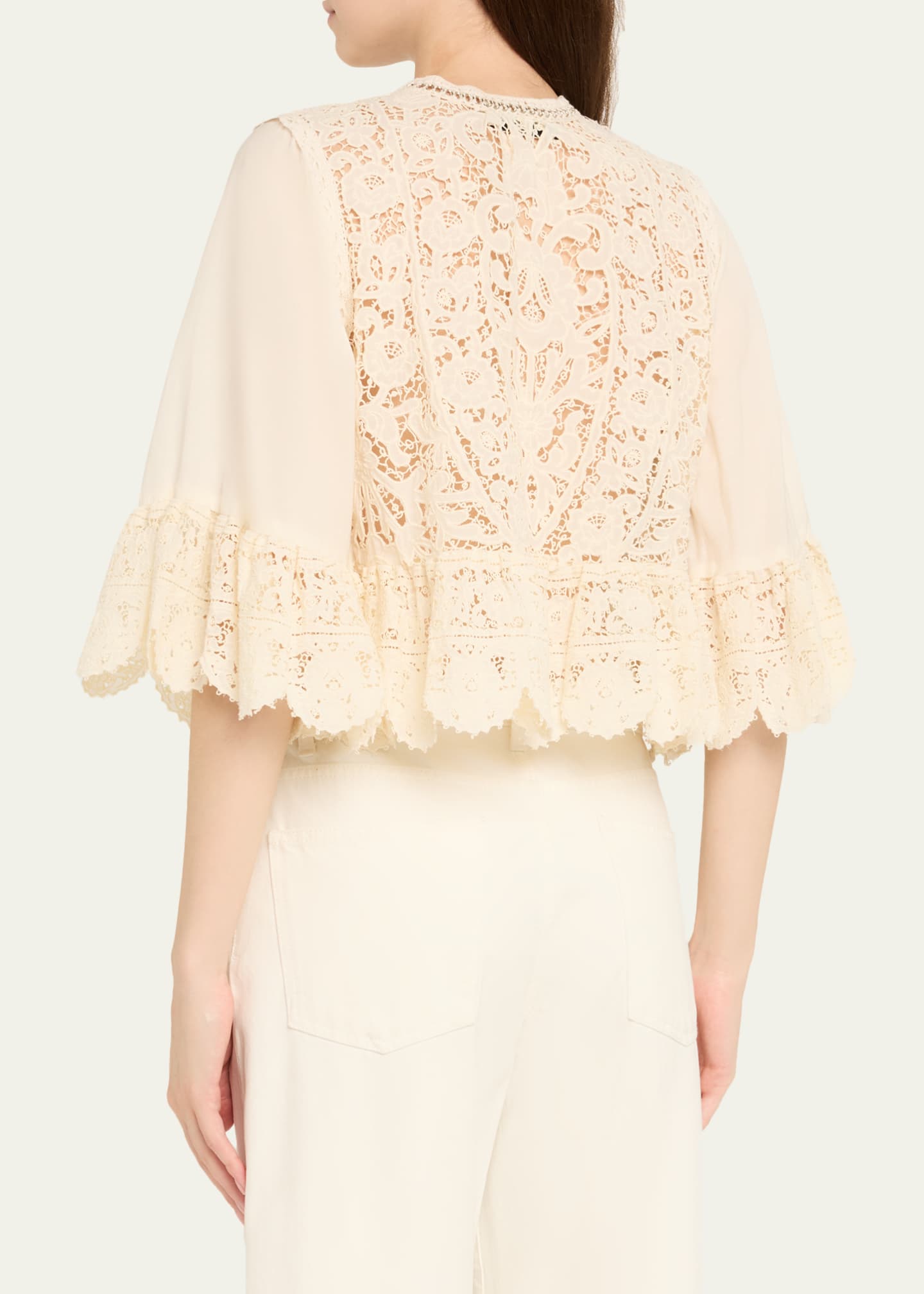 Shanna Lace Three-Quarter Sleeve Top