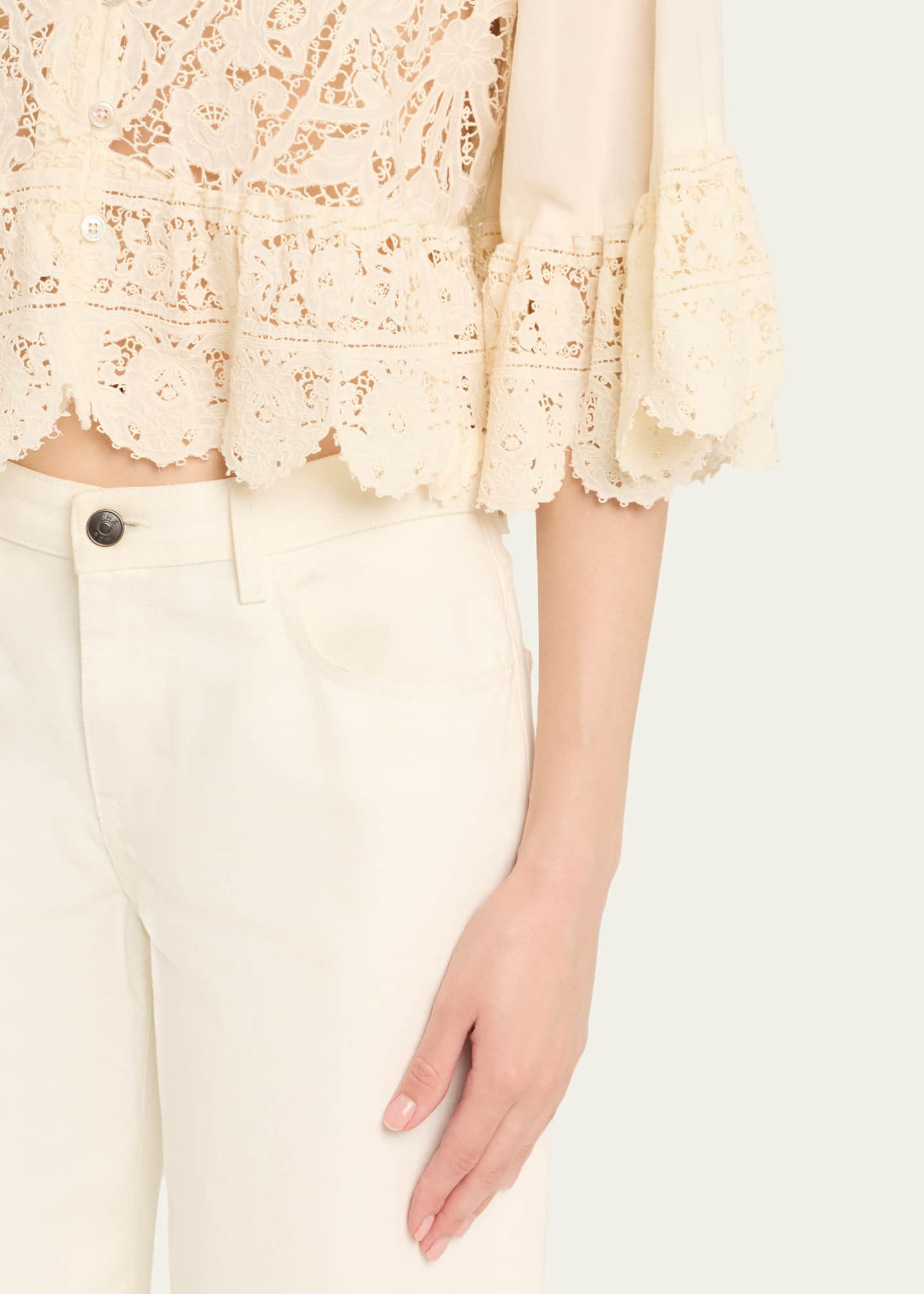 Shanna Lace Three-Quarter Sleeve Top