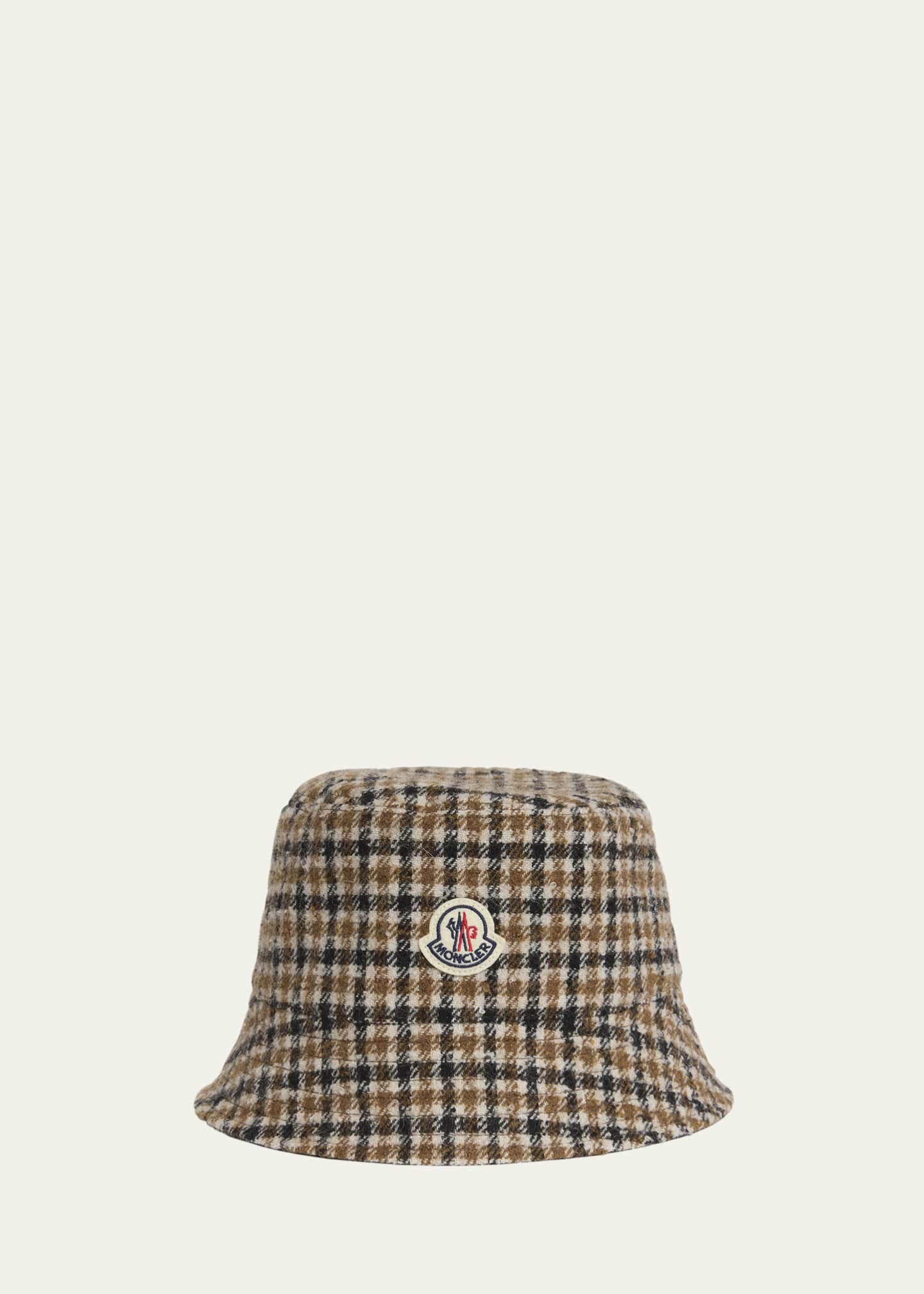 ハット MONCLER SS23 BUCKET HAT WITH LOGO (3B00034W 596LI088) Moncler Check Logo Bucket Hat - Bergdorf Goodman
