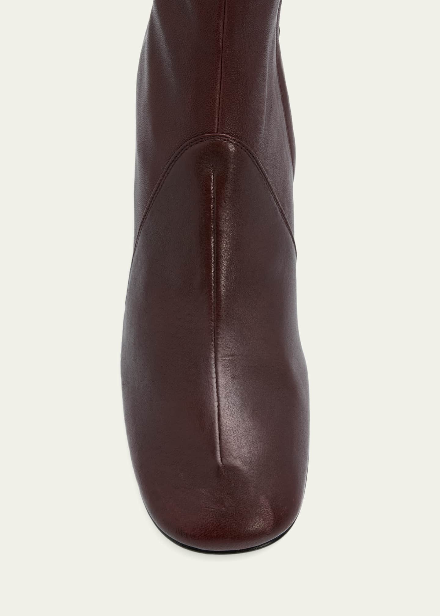 Miu Miu Stivali Stretch Leather Buckle Over-The-Knee Boots