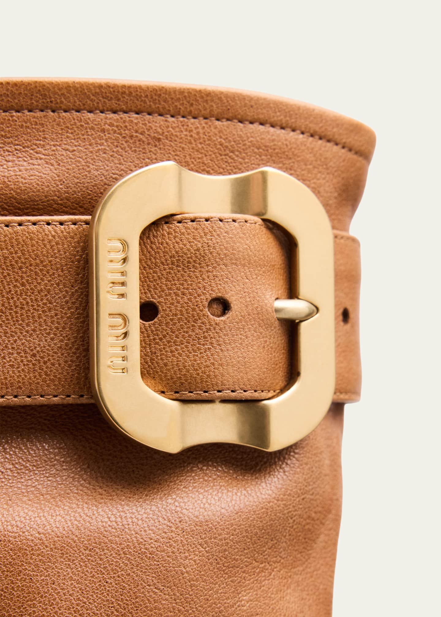 Stivali Stretch Leather Buckle Over-The-Knee Boots