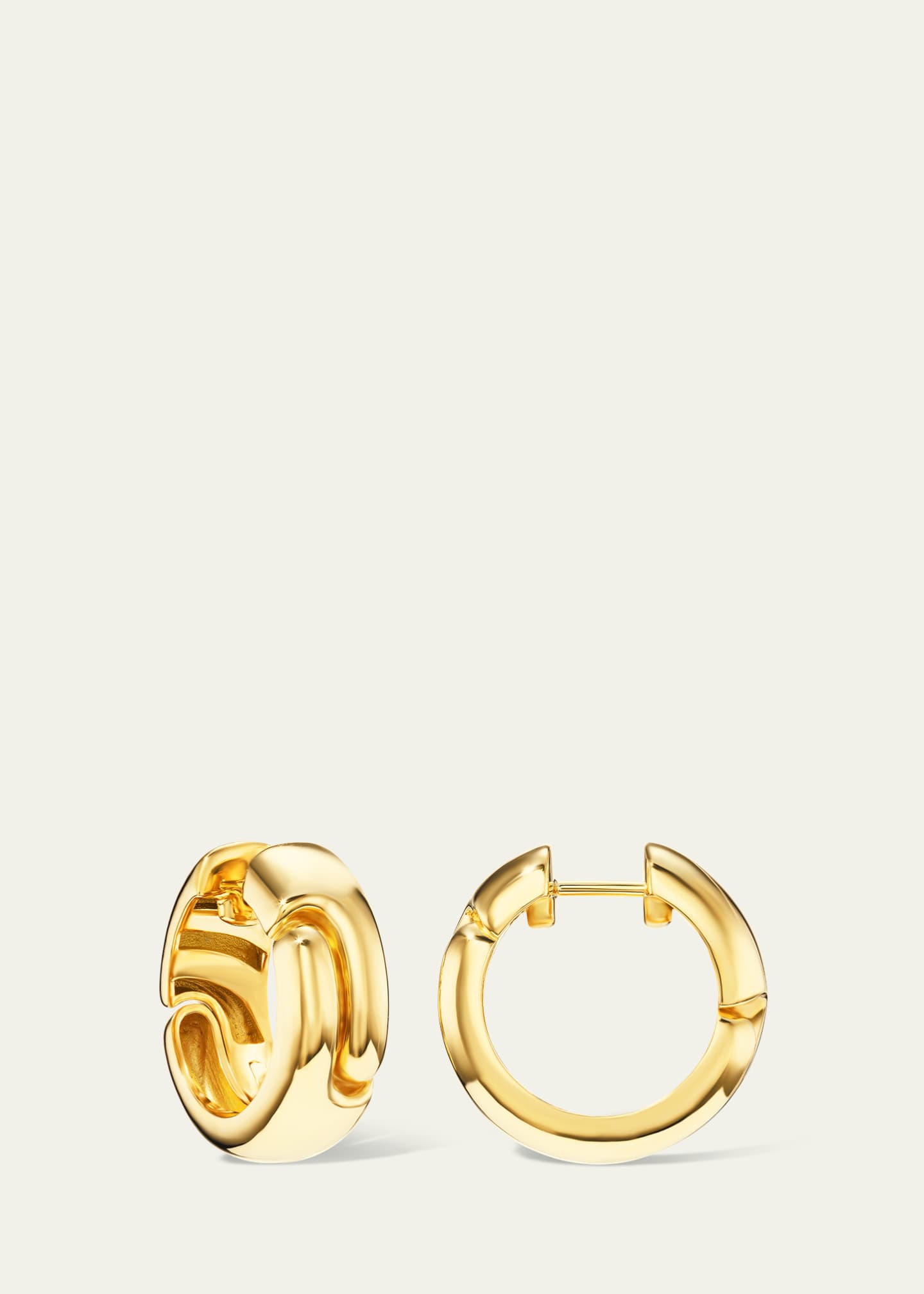 Pamela Zamore 18K Yellow Gold Holos Round Hoop Earrings Image 2 of 3