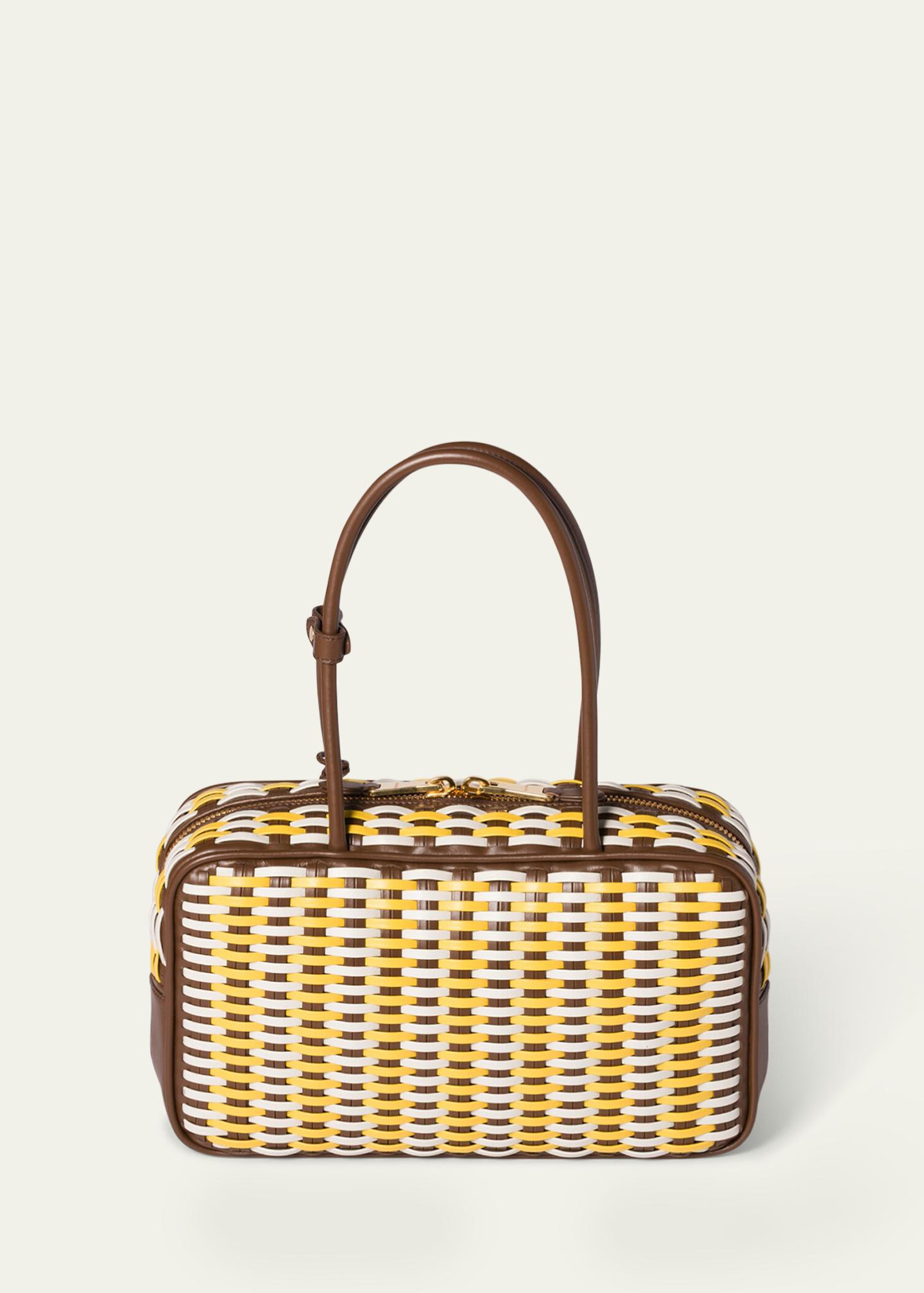 Miu Miu Beau Woven Leather Top-Handle Bag - Bergdorf Goodman