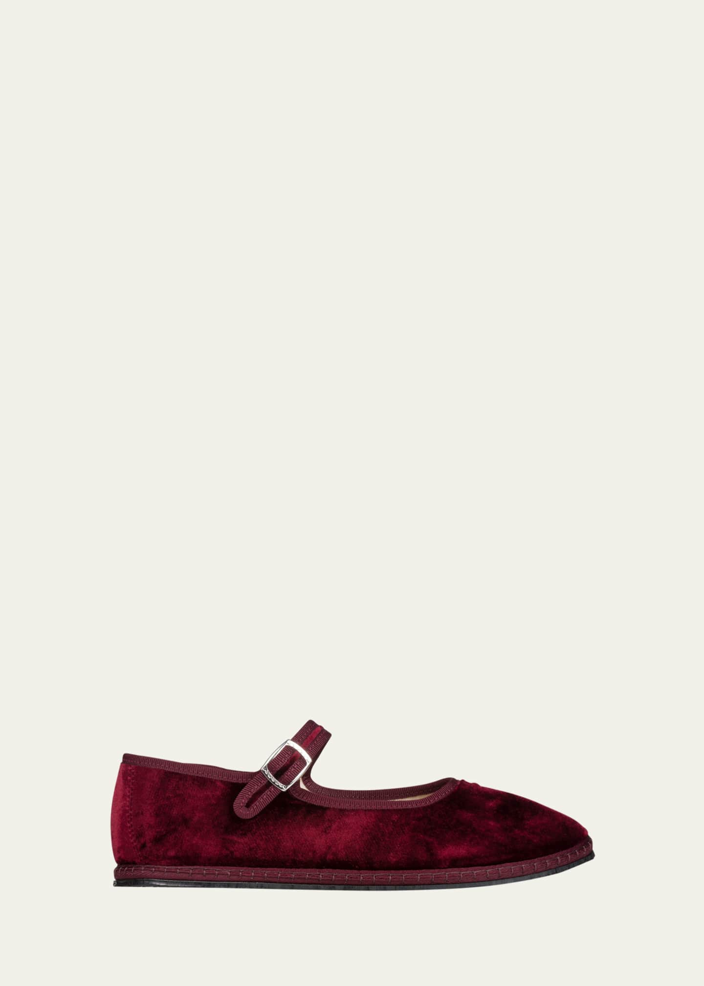 Velvet Mary Jane Ballerina Flats