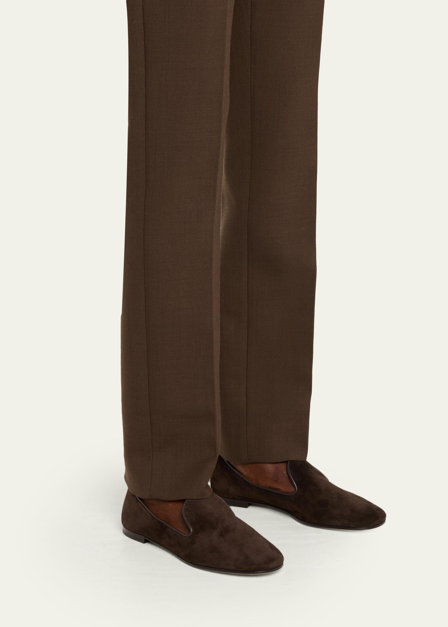 Gianvito Rossi Suede Slip-On Loafers - Bergdorf Goodman display picture 3