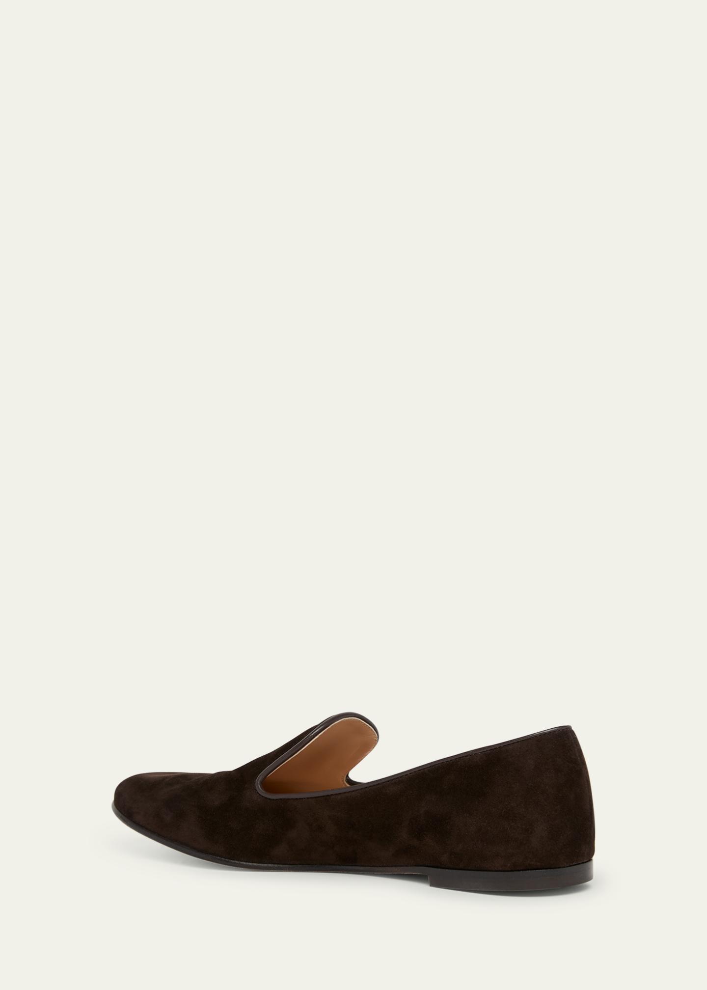 Gianvito Rossi Suede Slip-On Loafers - Bergdorf Goodman display picture 2