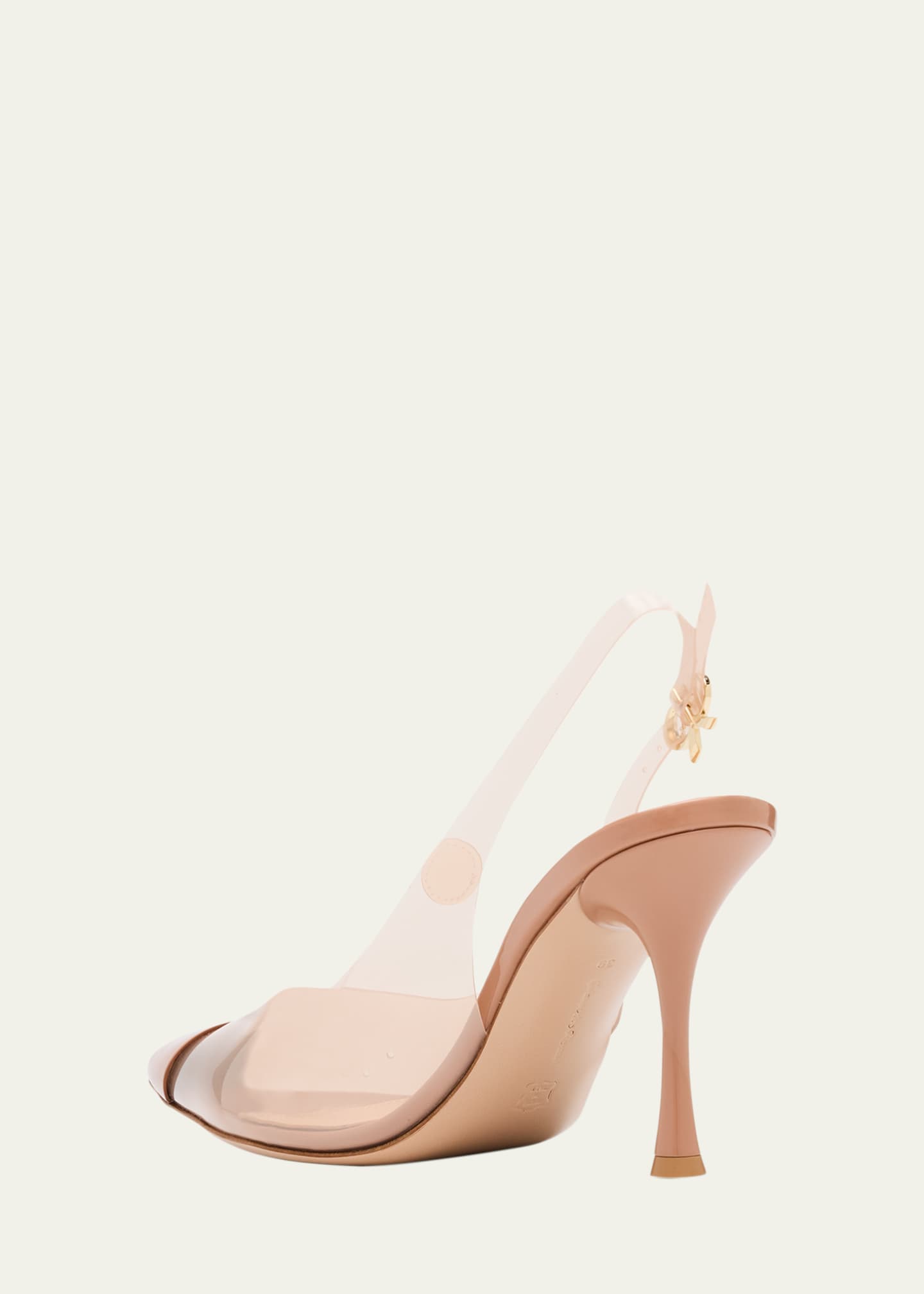 Gianvito Rossi Plexi Patent Leather Cap-Toe Slingback Pumps
