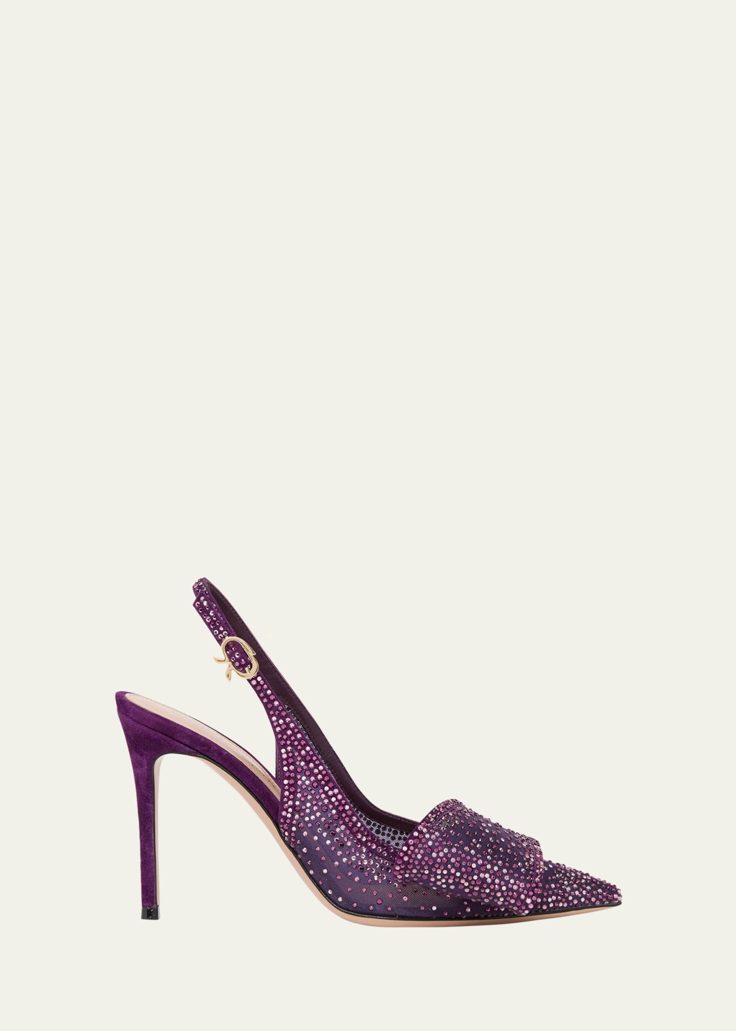 Gianvito Rossi Crystal Organza Slingback Pumps - Bergdorf Goodman