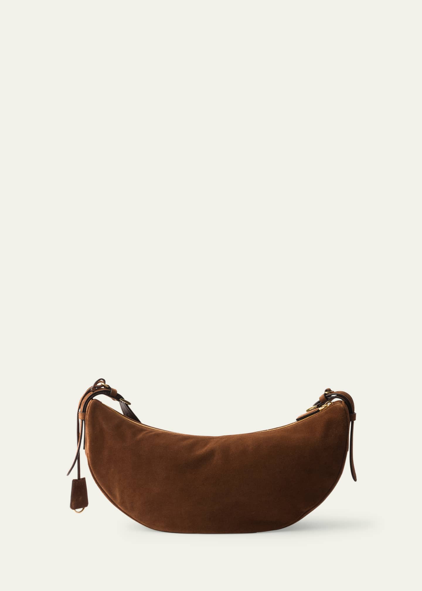 Prada Demi Lune Suede Shoulder Bag Image 3 of 4