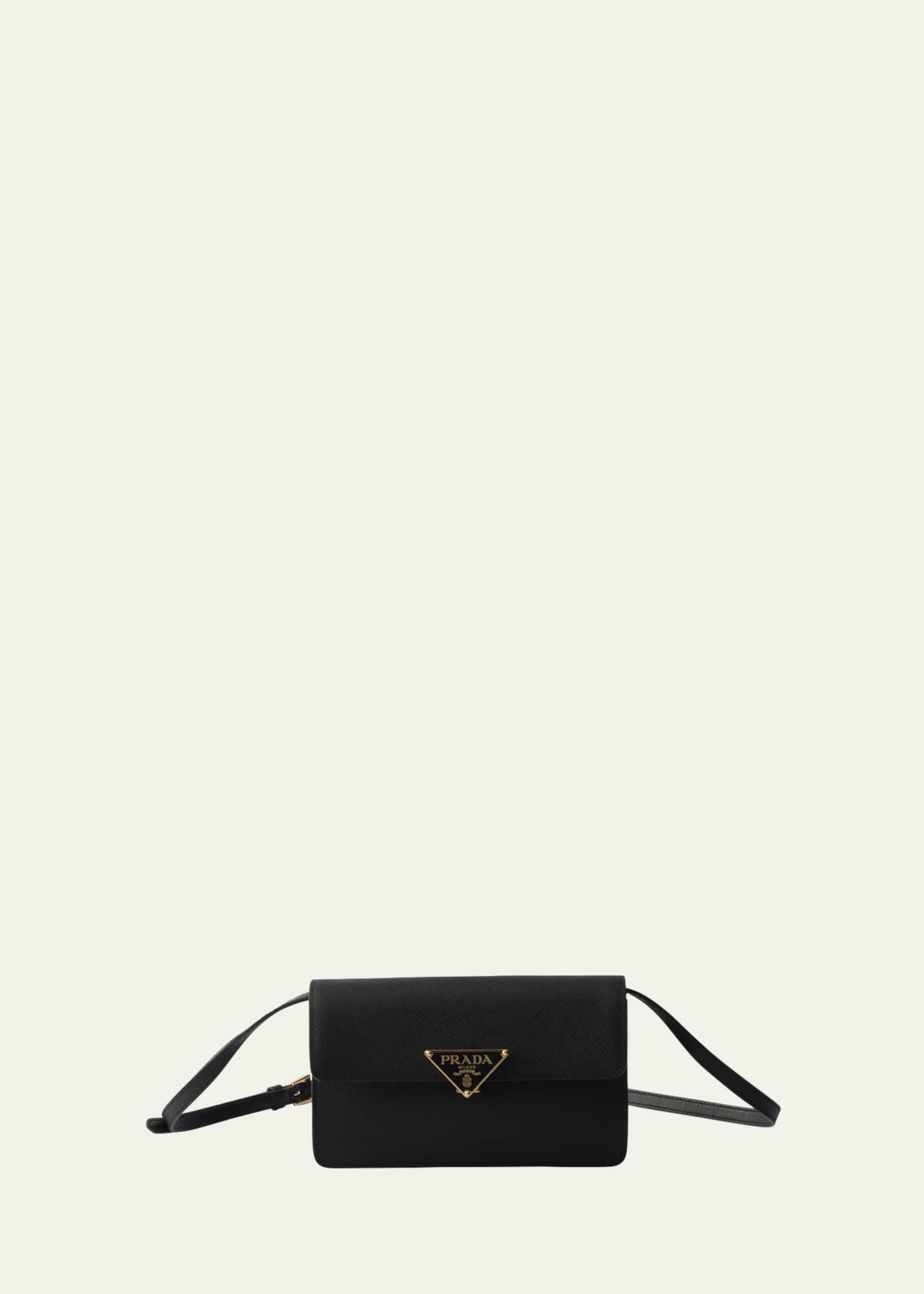 ★PRADA SAFFIANO MINI SHOULDER BAG Prada Mini Saffiano Leather Shoulder Bag with Adjustable