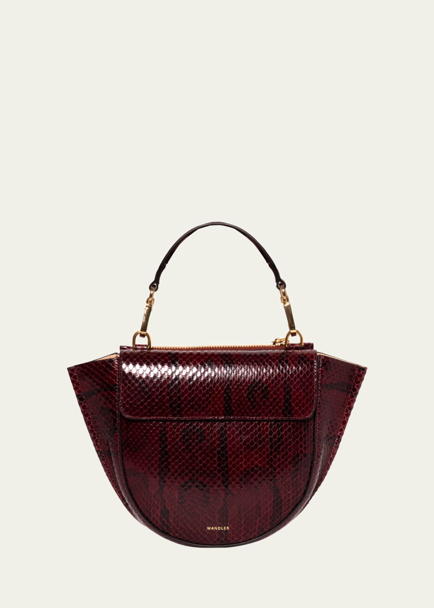 Wandler Hortensia Mini Python-Embossed Leather Shoulder Bag