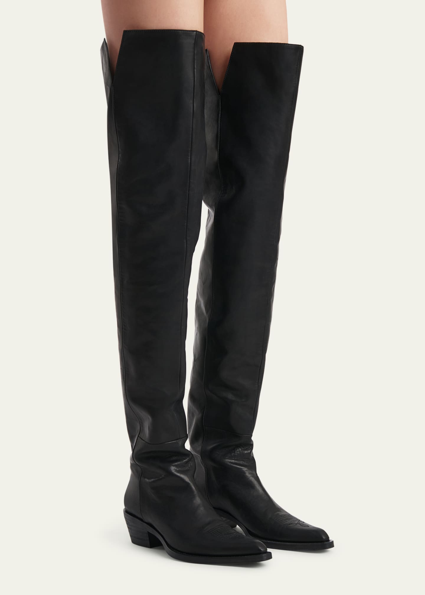 Khaite Clive Calfskin Over-The-Knee Boots - Bergdorf Goodman