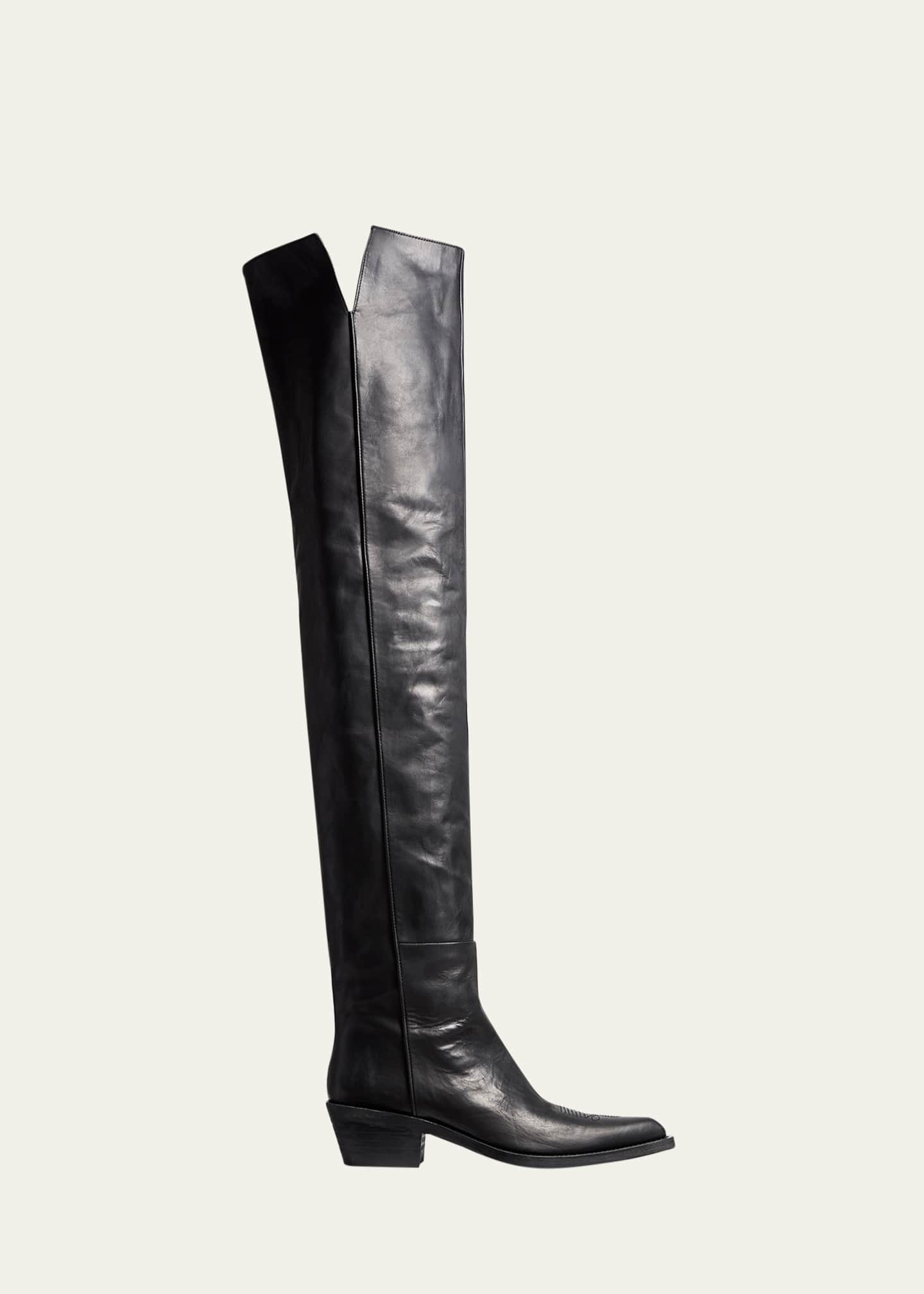 Khaite Clive Calfskin Over-The-Knee Boots - Bergdorf Goodman