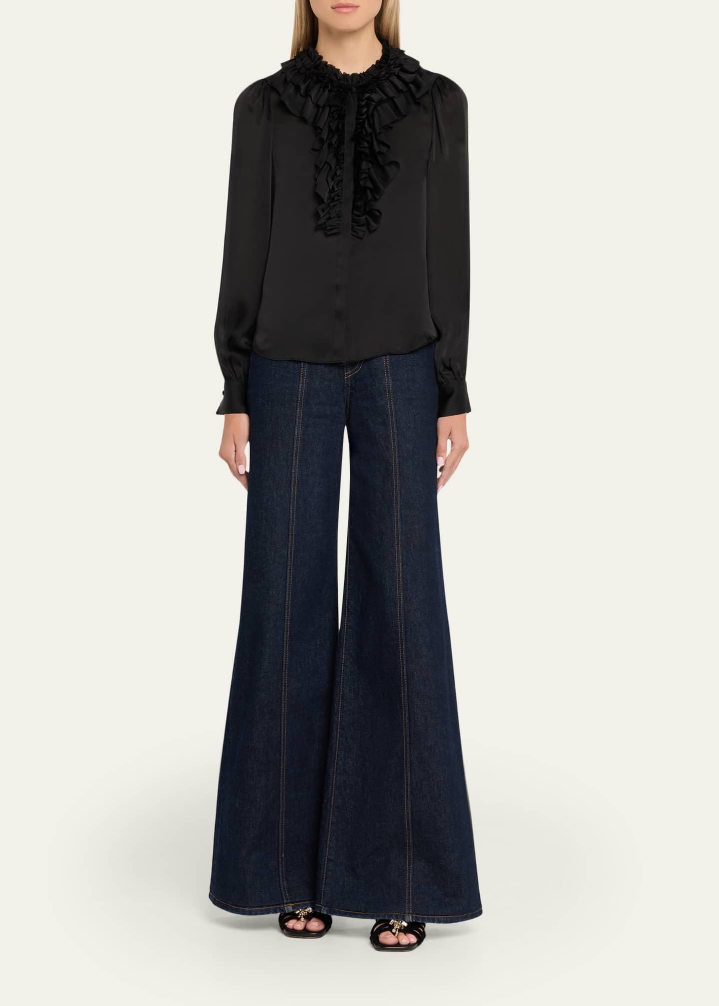 Ulla Johnson Rouen Ruffled Silk Blouse Image 2 of 5