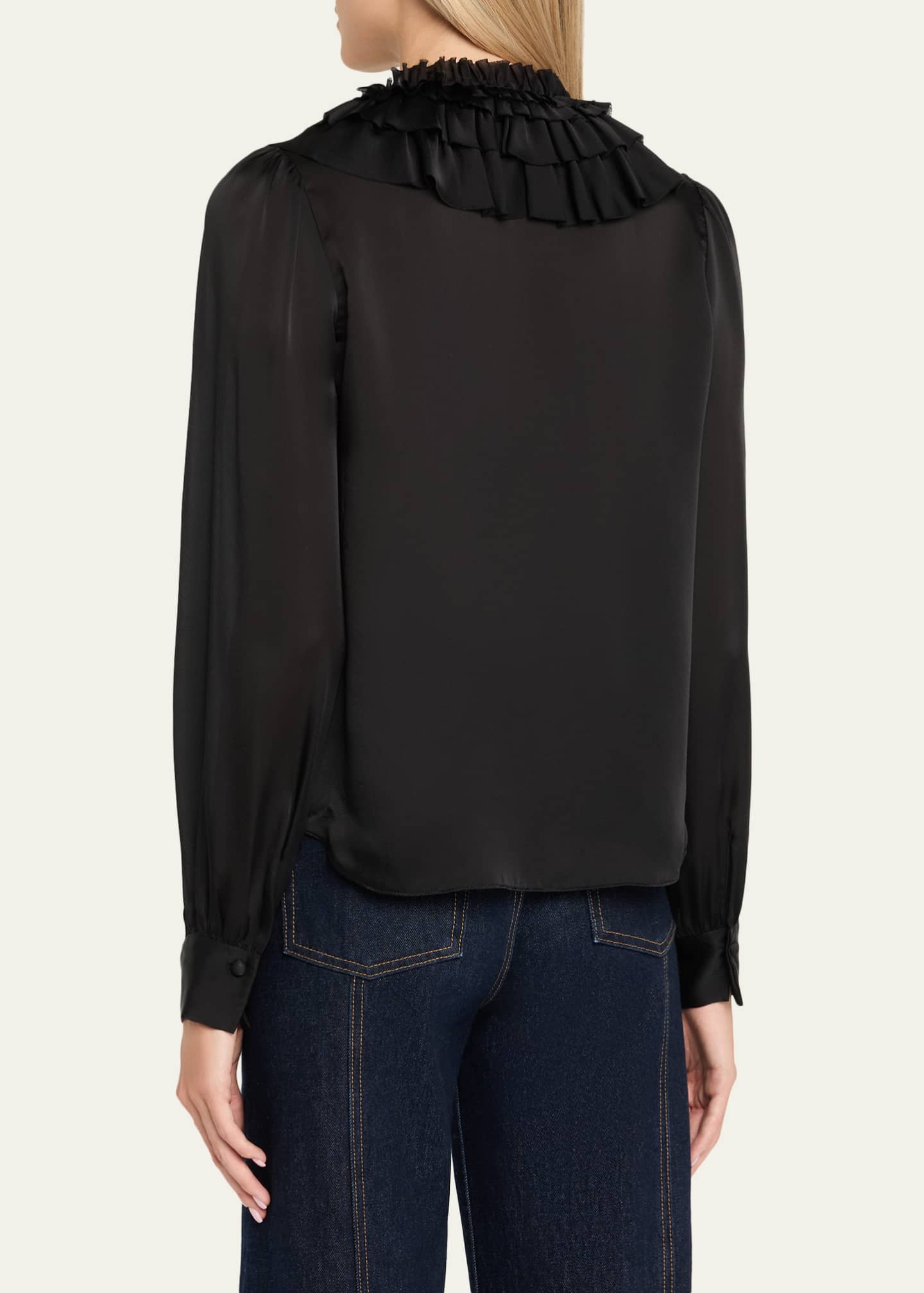 Ulla Johnson Rouen Ruffled Silk Blouse Image 3 of 5