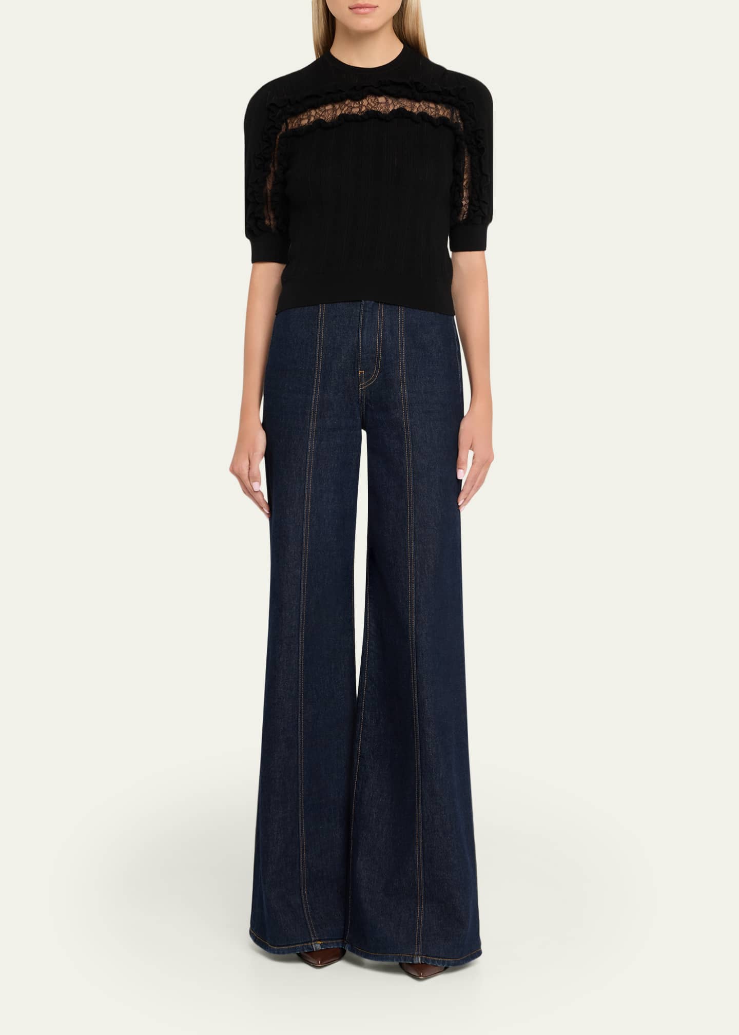 Ulla Johnson Salima Short-Sleeve Knit Shirt Image 2 of 5